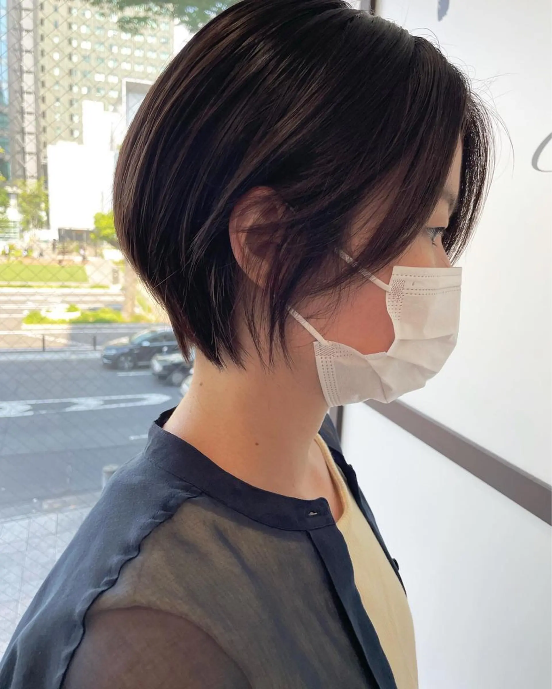 ショート カラー アッシュ ブラウンカラー 透明感カラー ナチュラルブラウン 外国人風カラー カット ヘアカラー トリートメント 河合秀明/ショート /ボブ/レイヤーのヘアスタイル