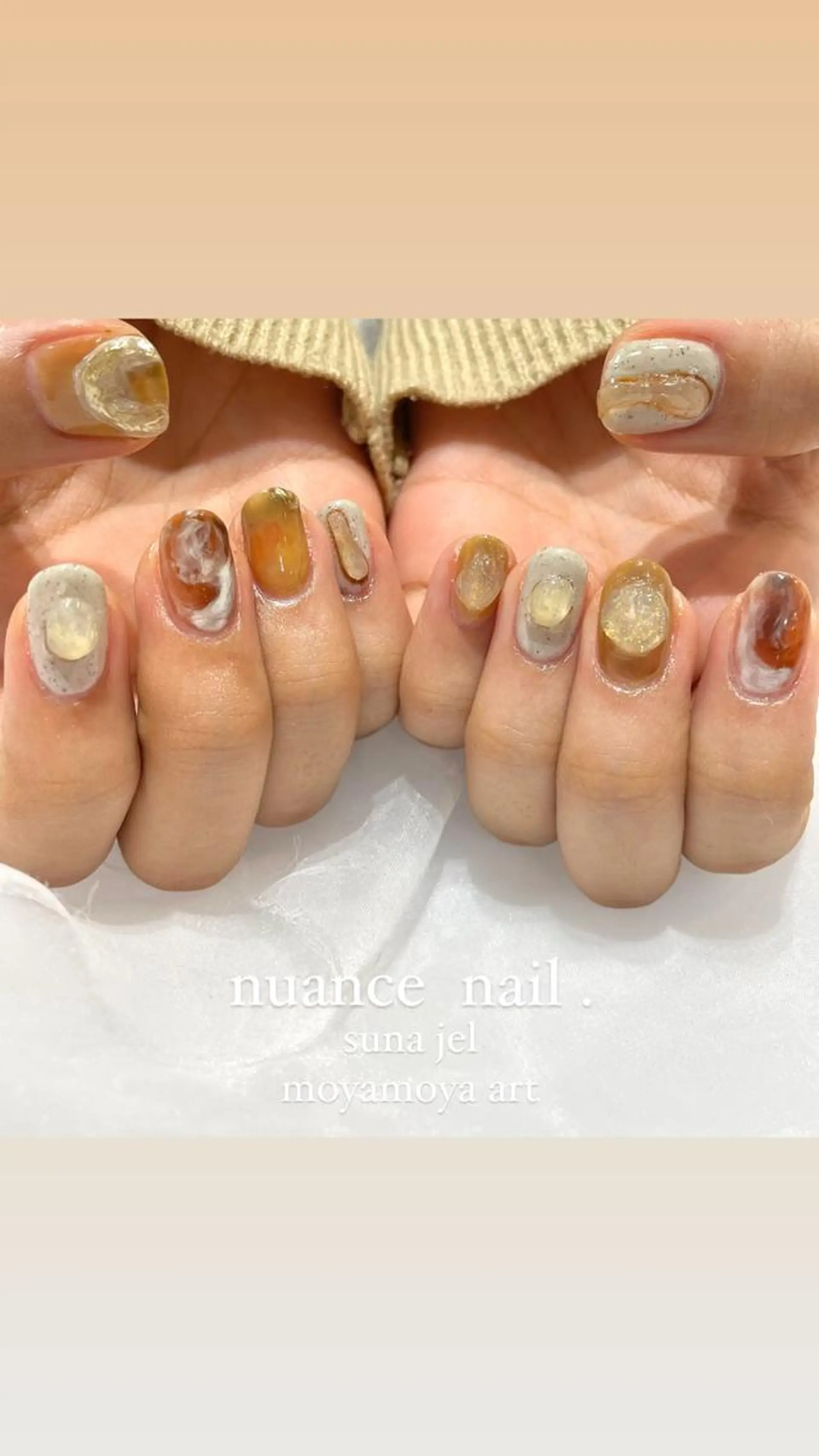 ネイル ハンドネイル 淡色ネイル 🎀moeのネイルデザイン