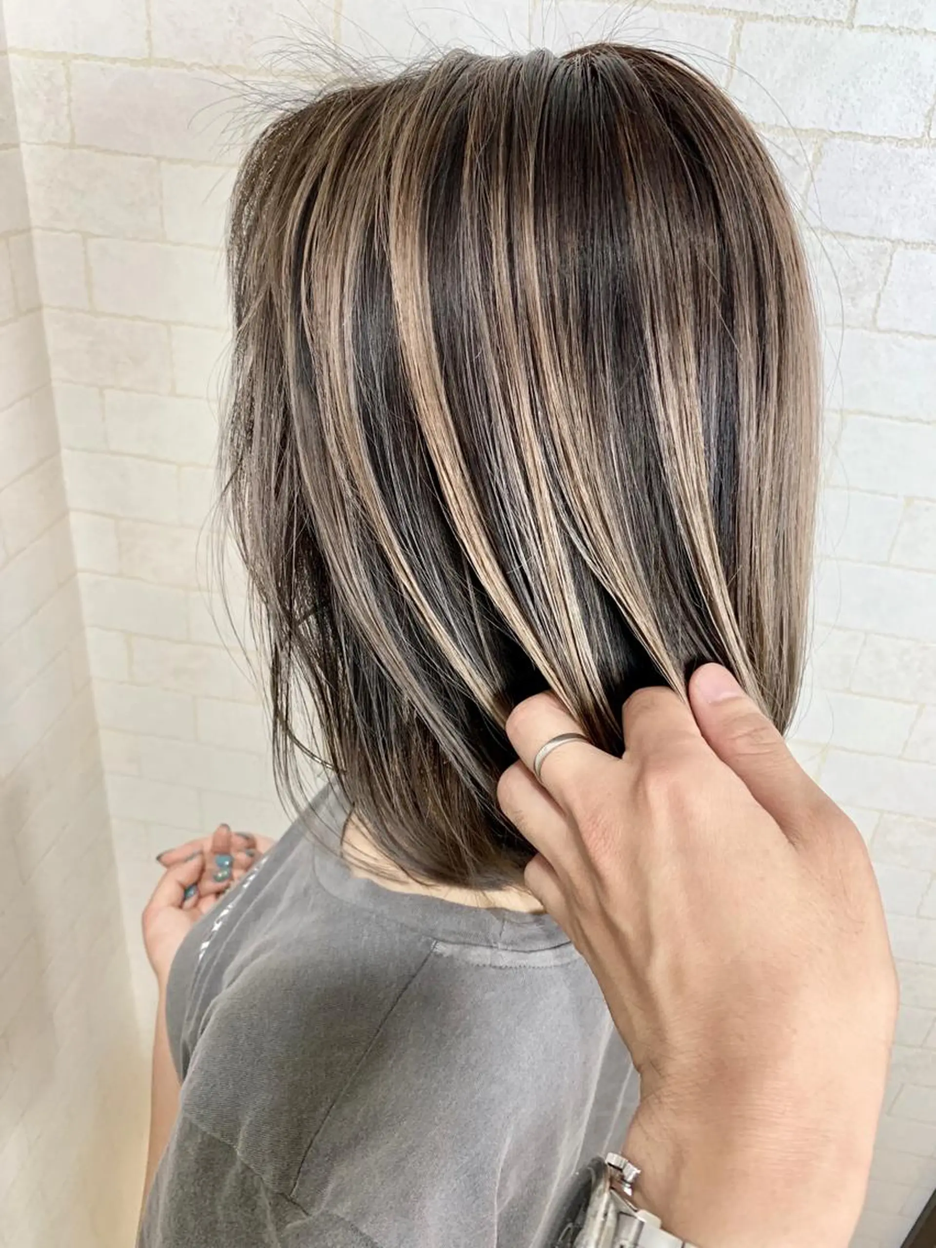 ミディアム カラー 神野 雅樹のヘアスタイル