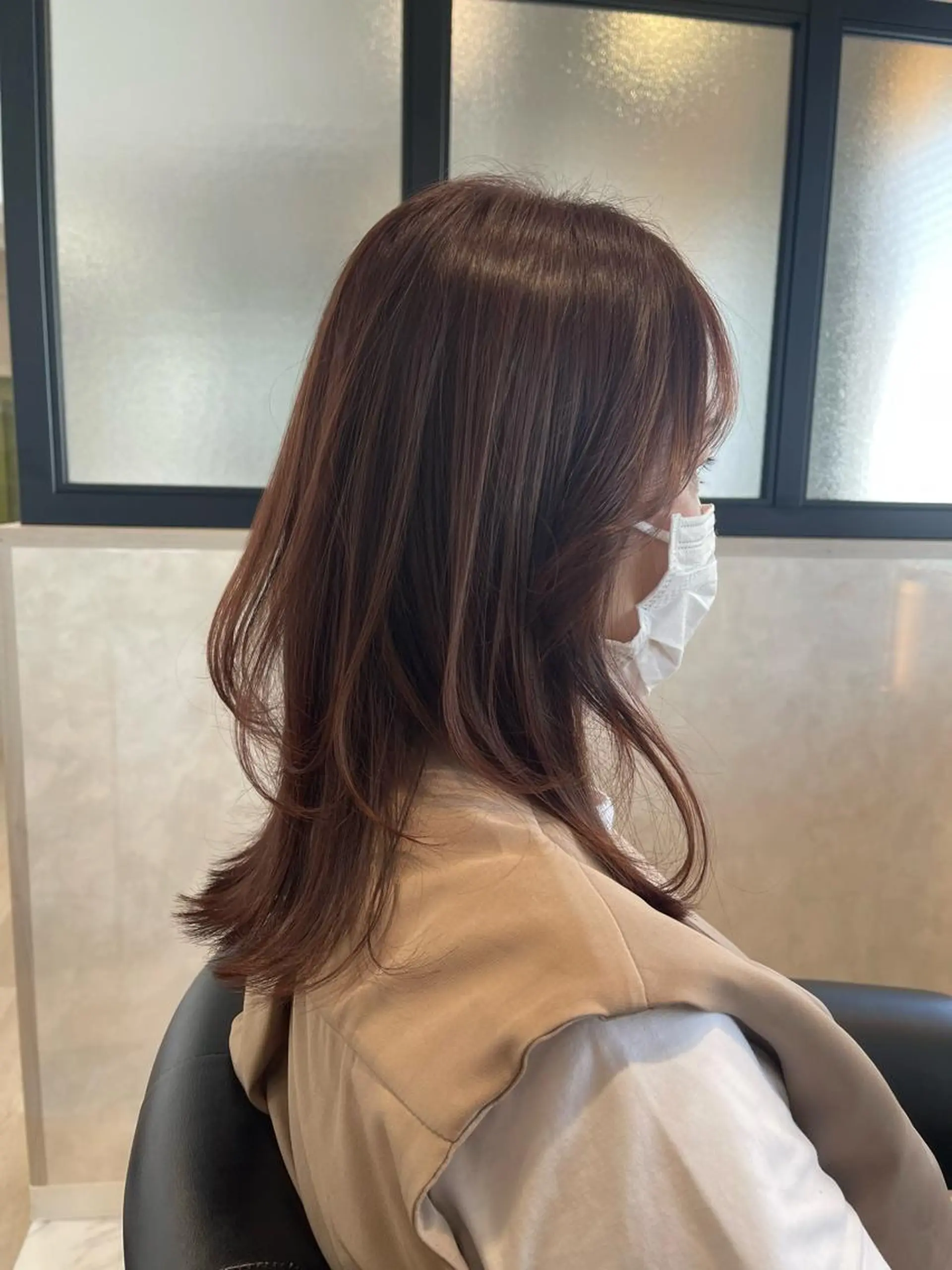 セミロング カラー カット ヘアカラー トリートメント &chaLme   心斎橋所属・emi/髪質改善/ 韓国風/艶カラーのヘアスタイル