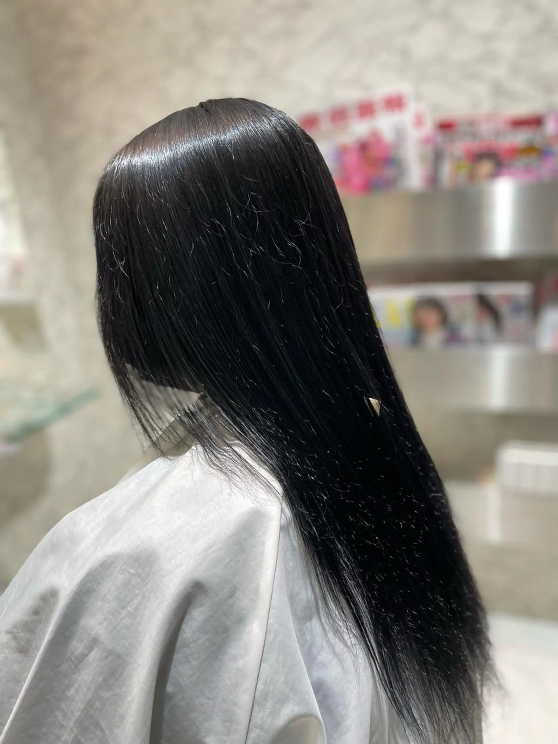 ロング カラー ダークグレー AGU 三条店 林　雄のヘアスタイル
