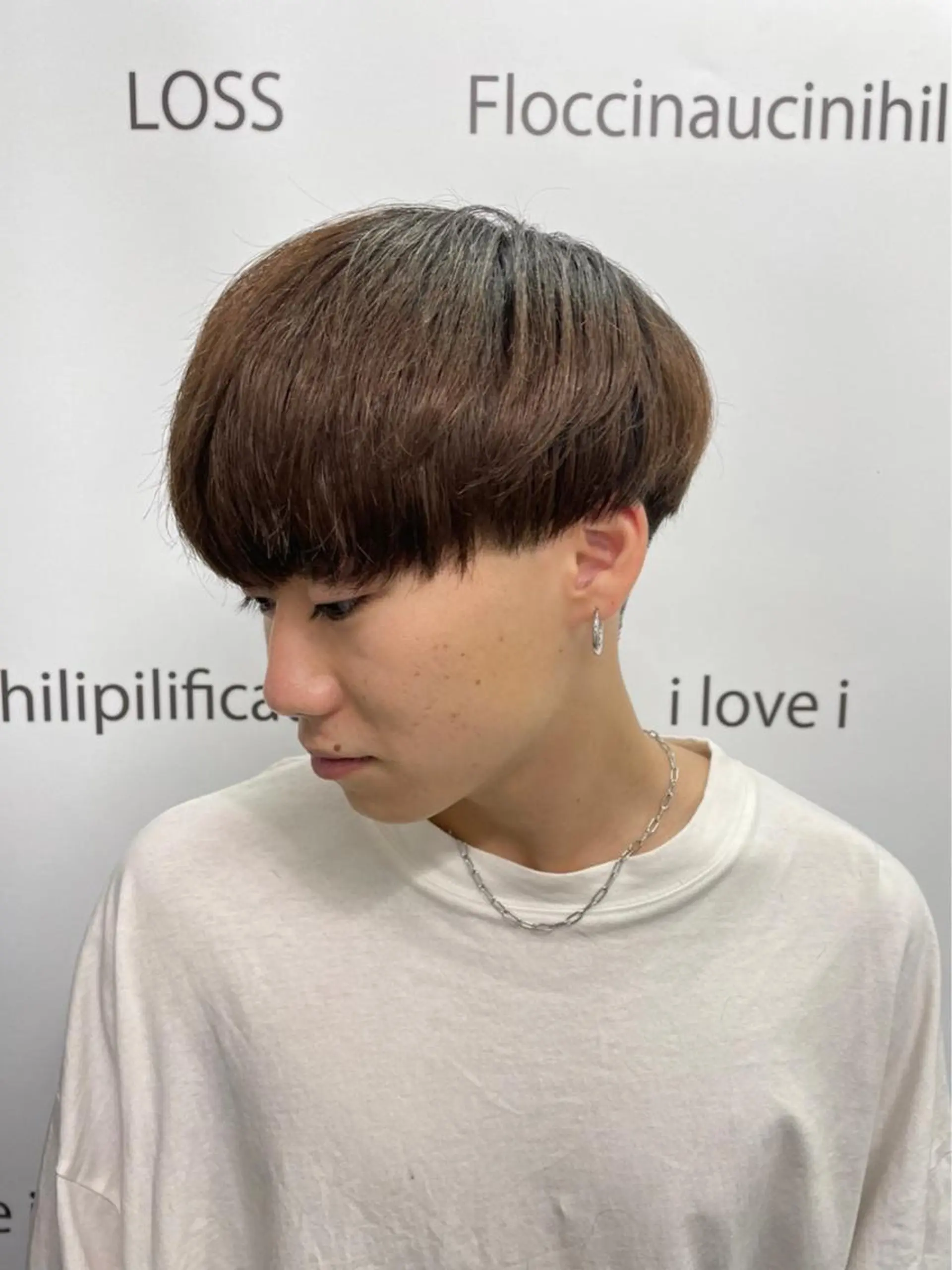 ショート カラー メンズ ブラウンカラー ナチュラルブラウン カット メンズパーマ/新潟駅 NOBUTA🔥のヘアスタイル