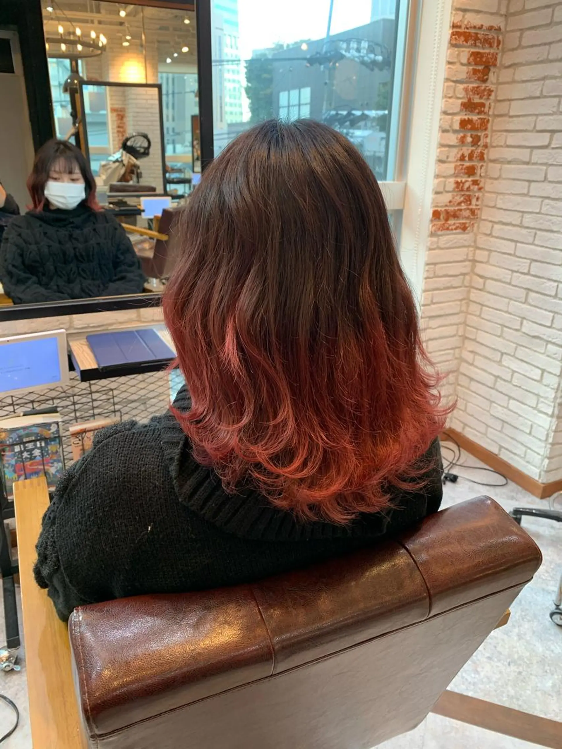 セミロング カラー グラデーションカラー ピンクカラー 髪質改善/白髪ぼかし KENTAのヘアスタイル