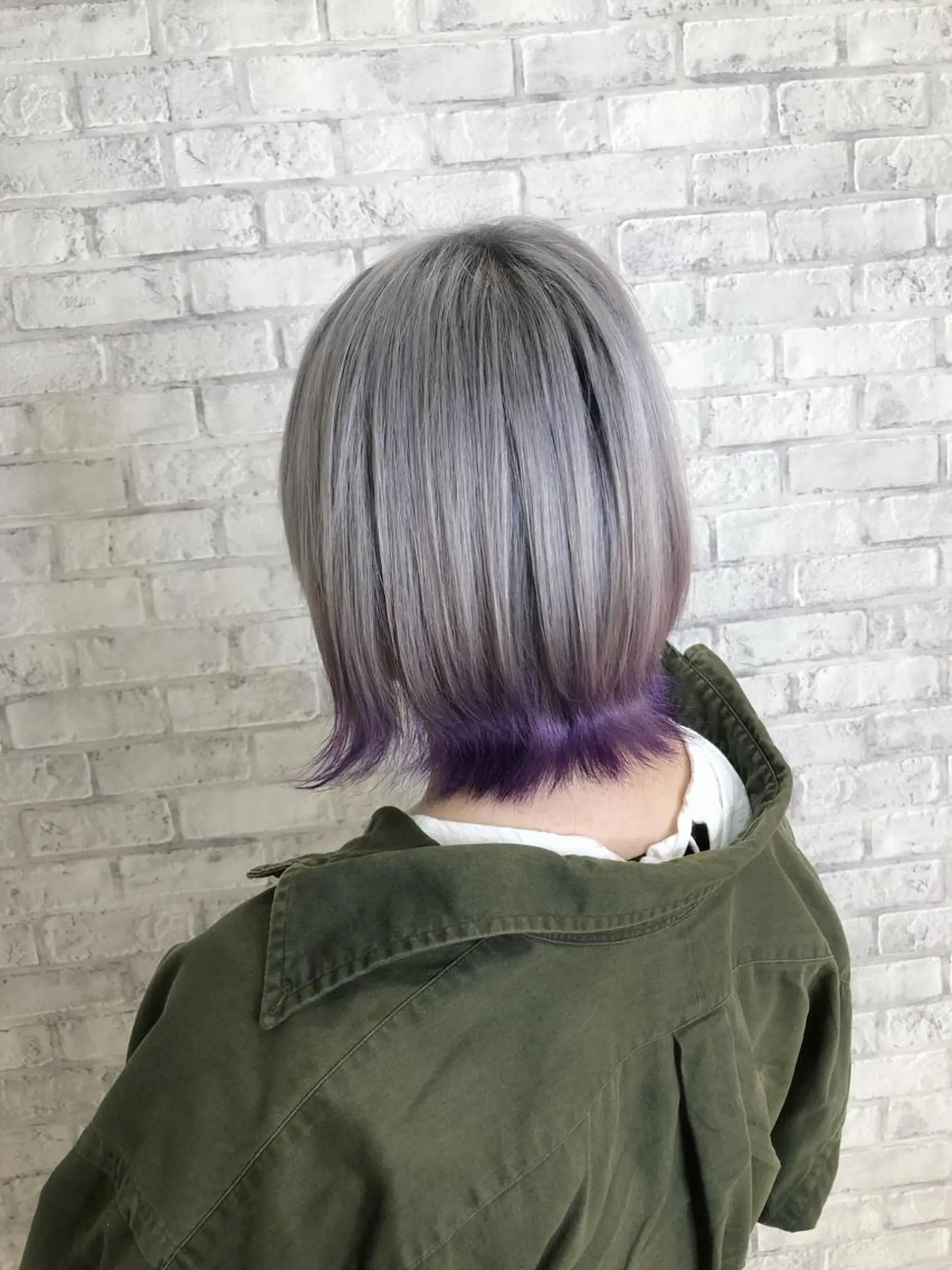 ショート カラー ヘアアレンジ パープルカラー シルバー ボブ ショートヘア カット ヘアカラー トリートメント 秋山 幸太のヘアスタイル