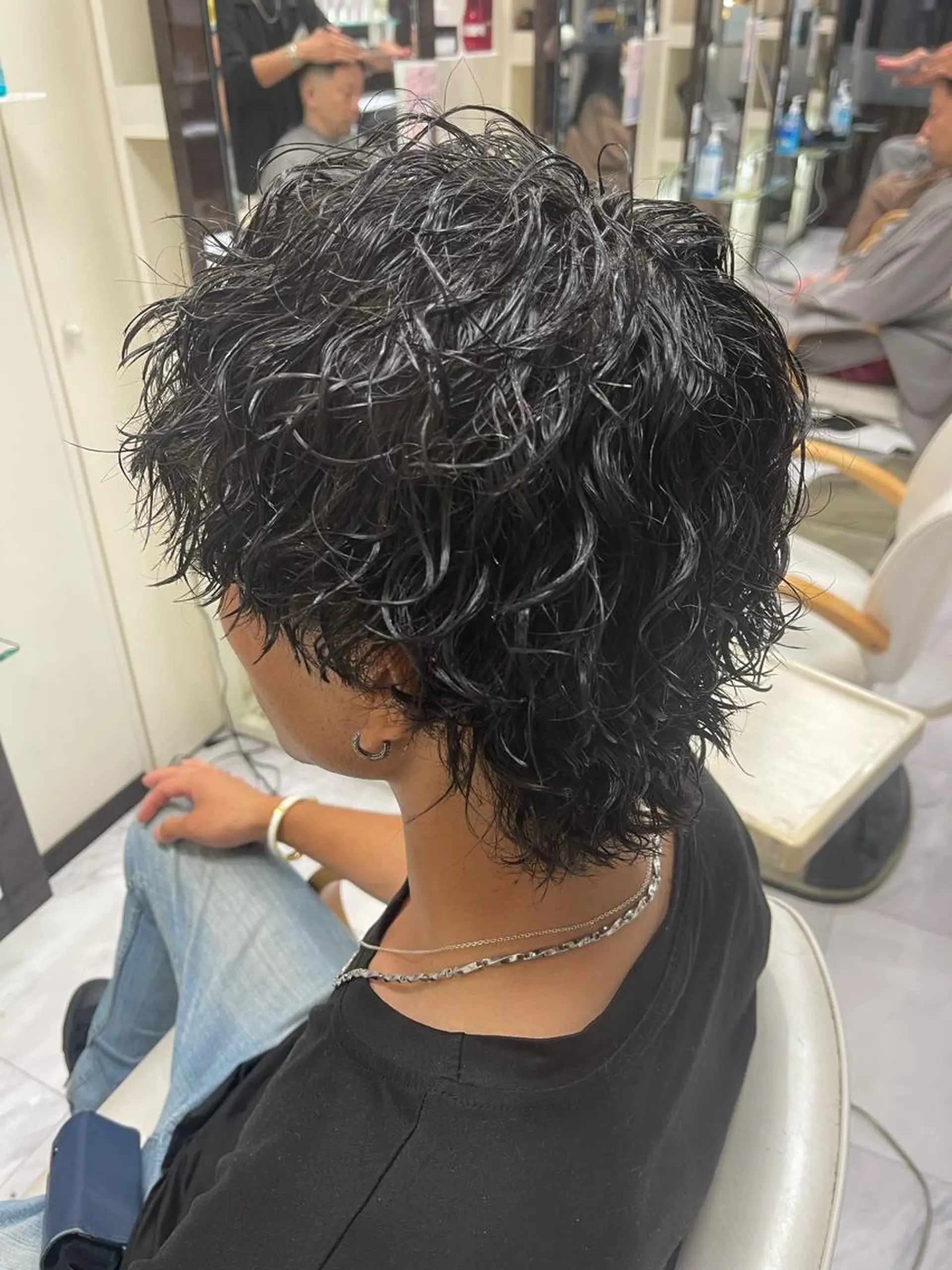 ショート パーマ メンズ マッシュウルフ マッシュ メンズウルフカット ウルフカット カット パーマ トリートメント 🌻メンズカット 落合諒🌻のヘアスタイル