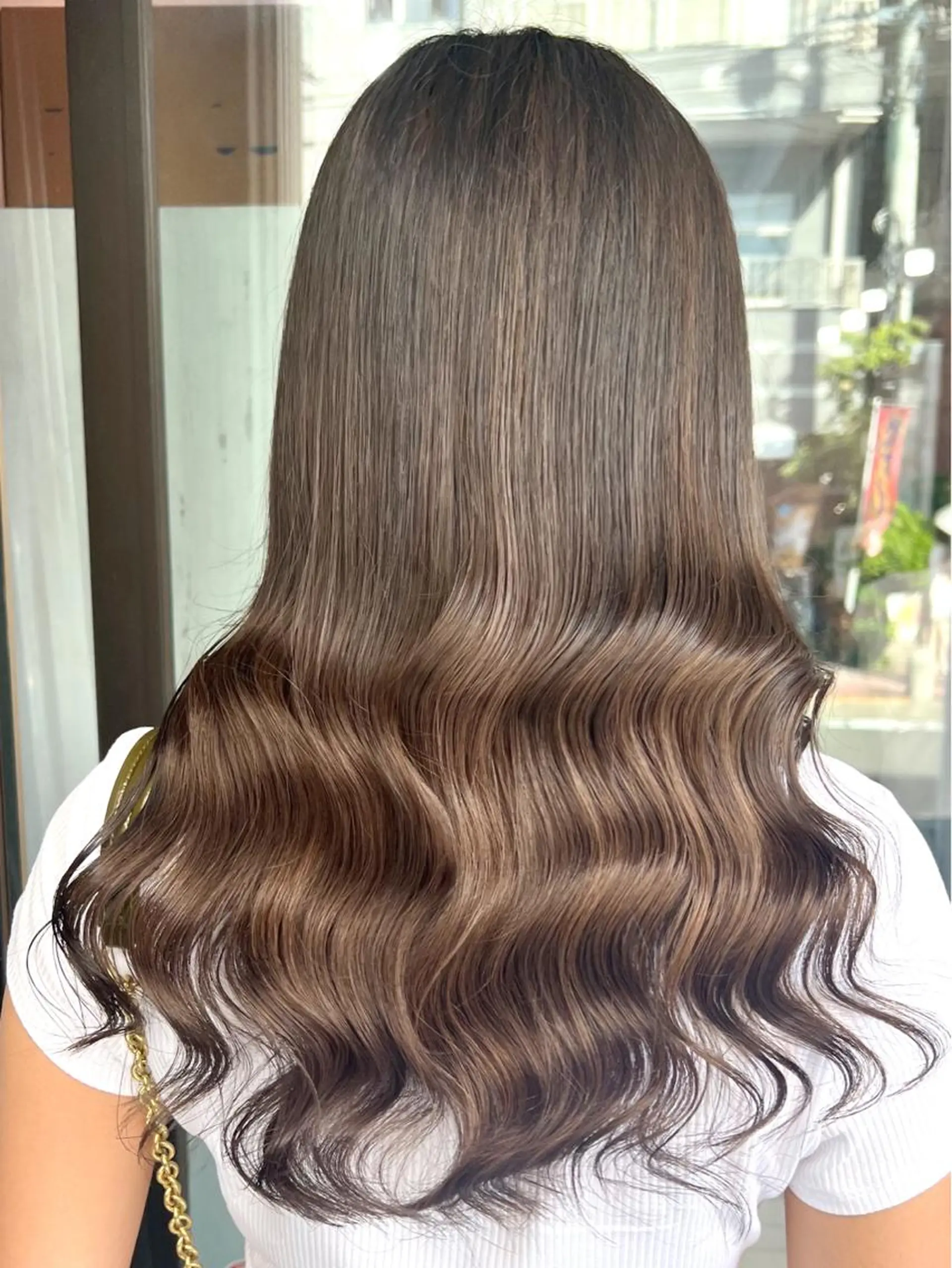 ロング アッシュ アッシュグレー アッシュグレージュ ミストバング ピンクブラウン ヘアカラー トリートメント ハイトーン髪質改善 🎀🐰堀川智史🎀のヘアスタイル