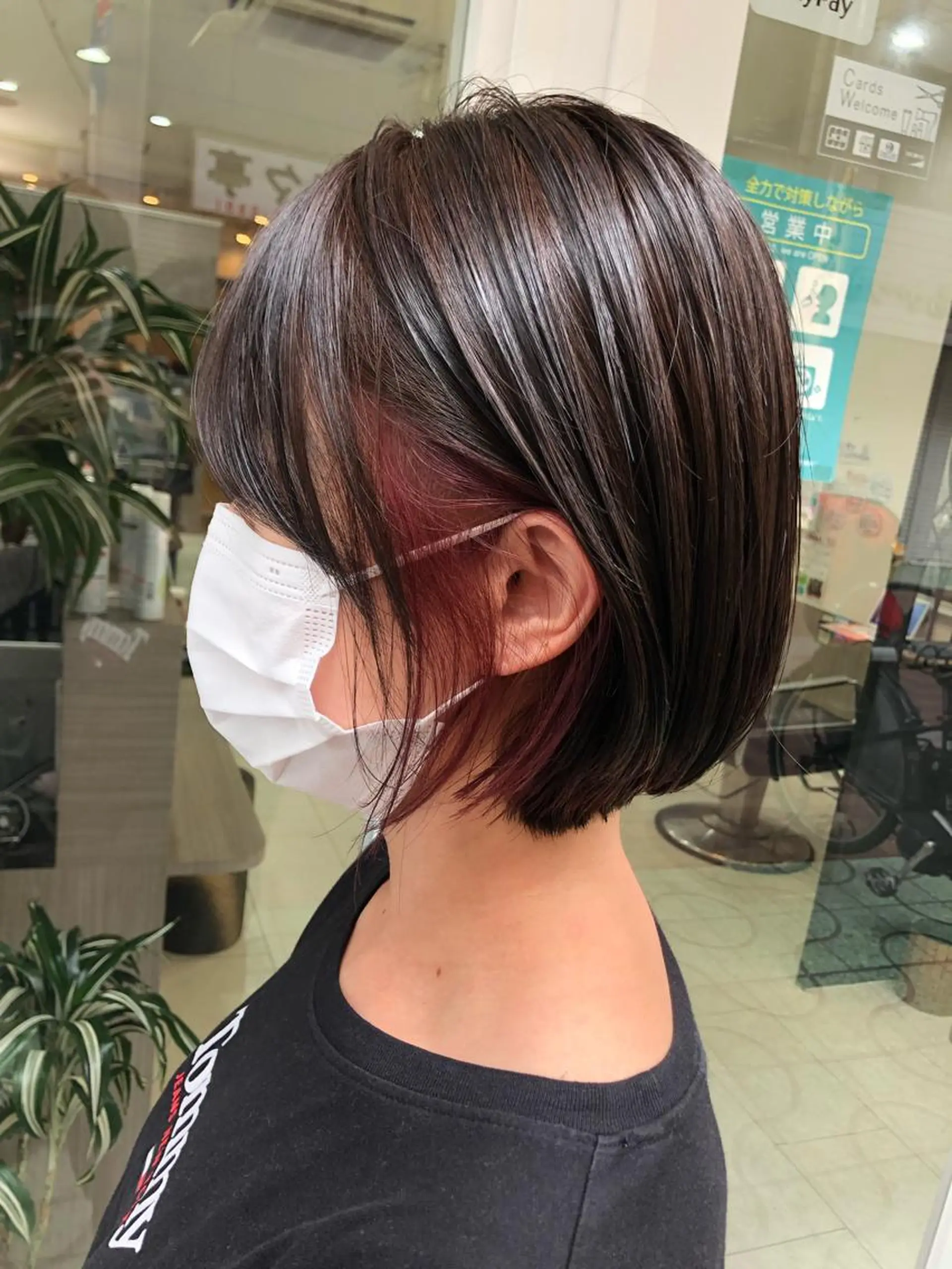 ショート カラー ヘアアレンジ ブリーチ ピンクカラー 髪質改善/ ツヤ髪カラー/高井のヘアスタイル