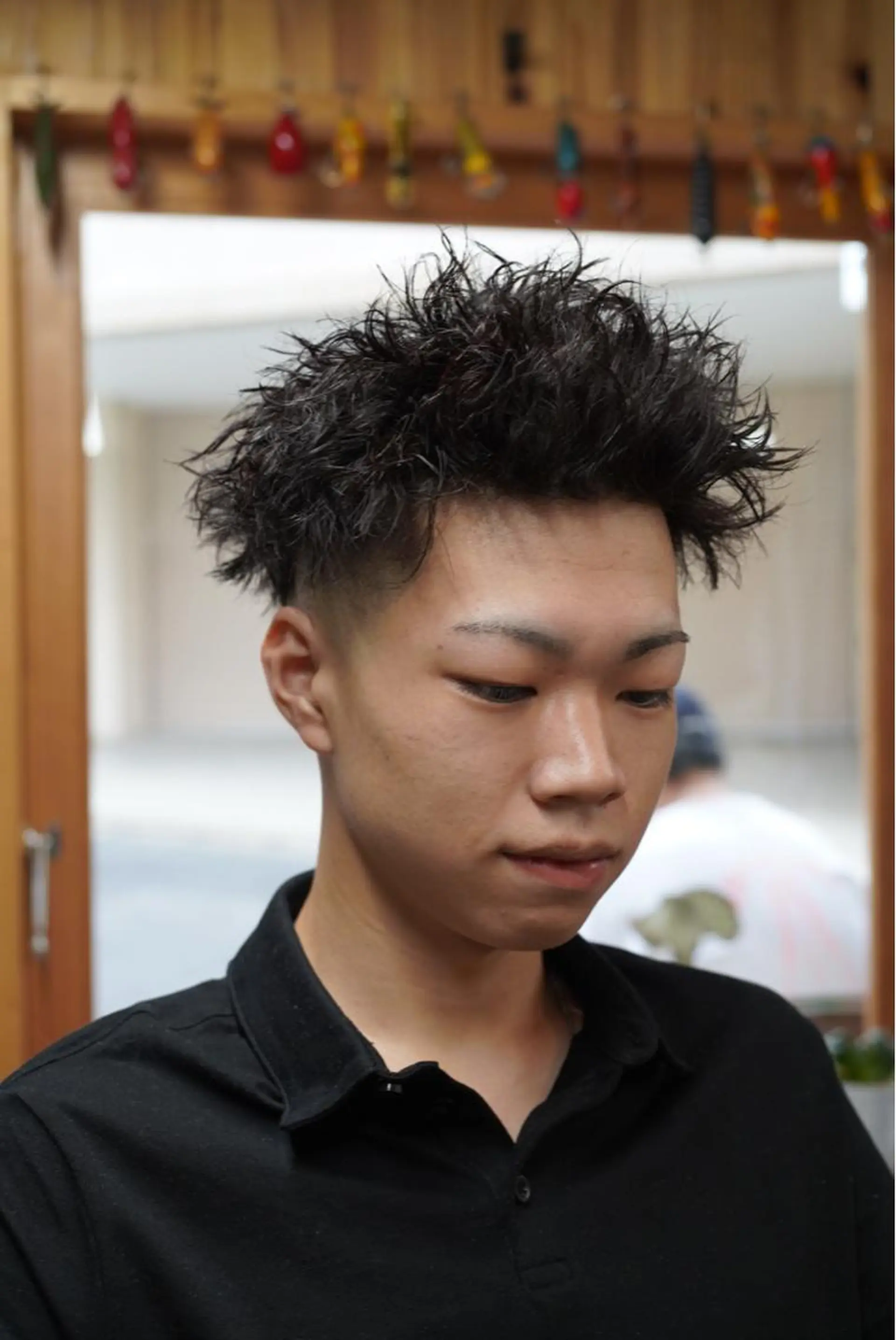 メンズ カット パーマ ヘアセット 関 晃哉のヘアスタイル