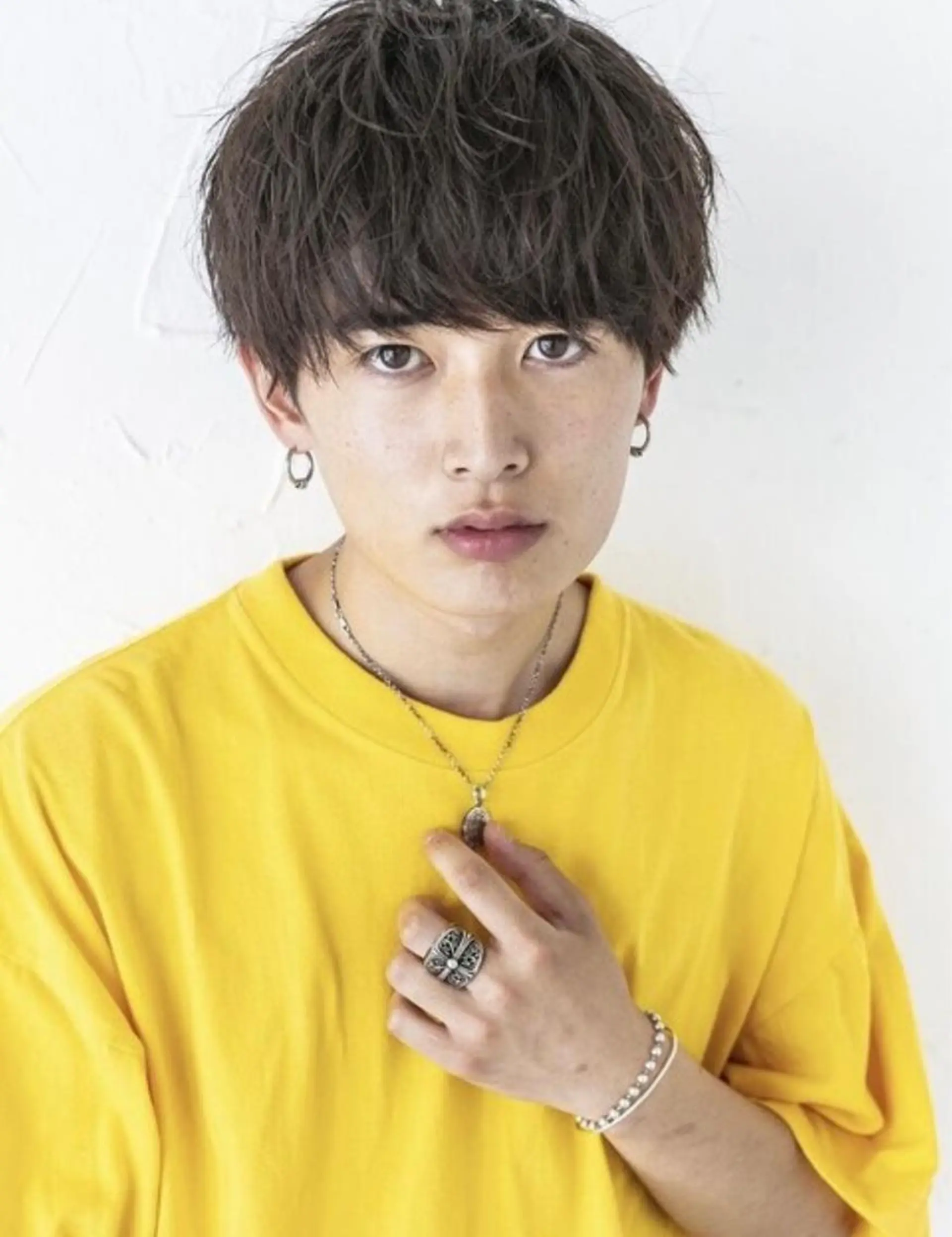 パーマ メンズ 韓国風透明感カラー 💎YUI💎のヘアスタイル