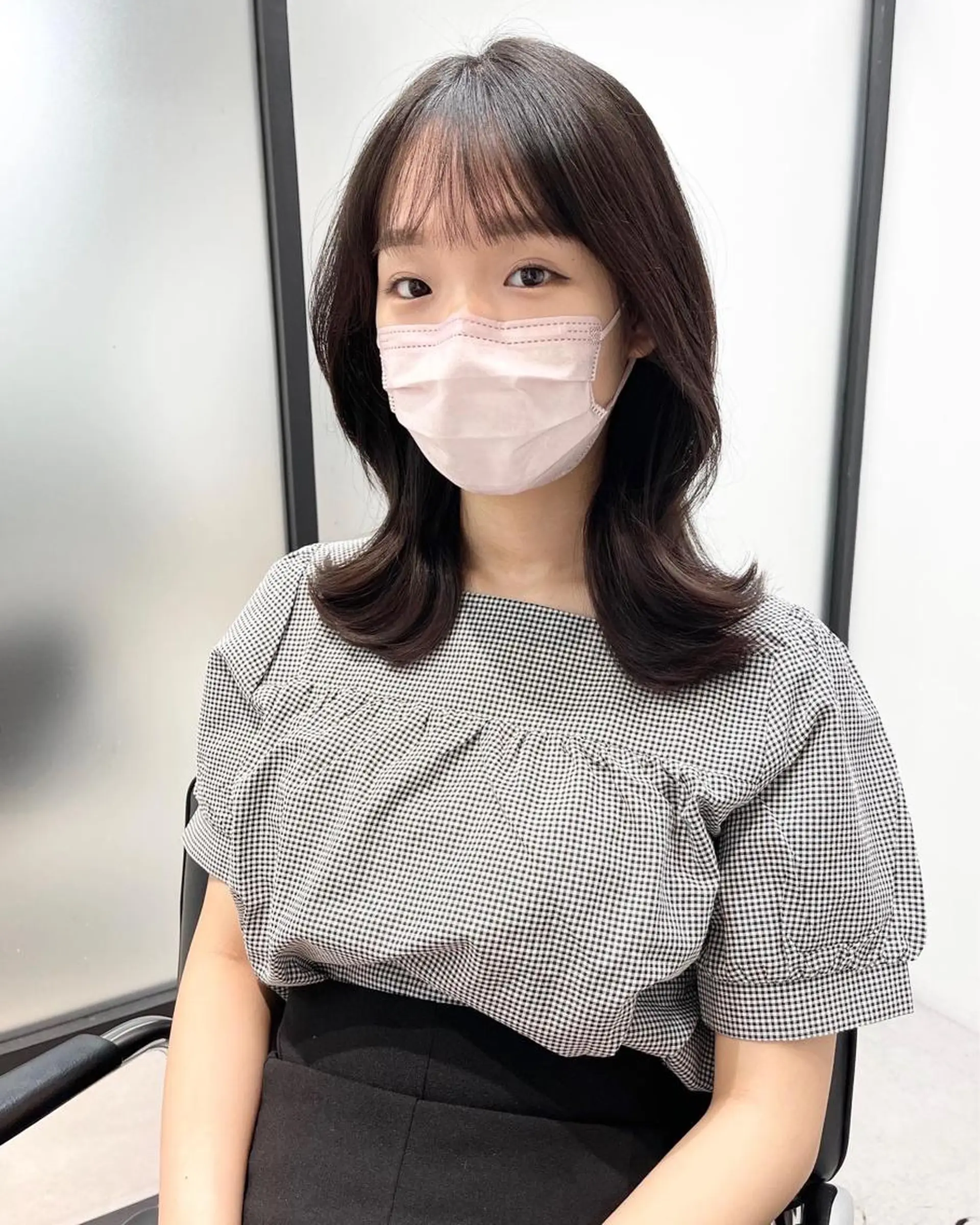 ミディアム カット ヘアカラー トリートメント 韓国レイヤーカット 髪質改善▫️水野有真のヘアスタイル