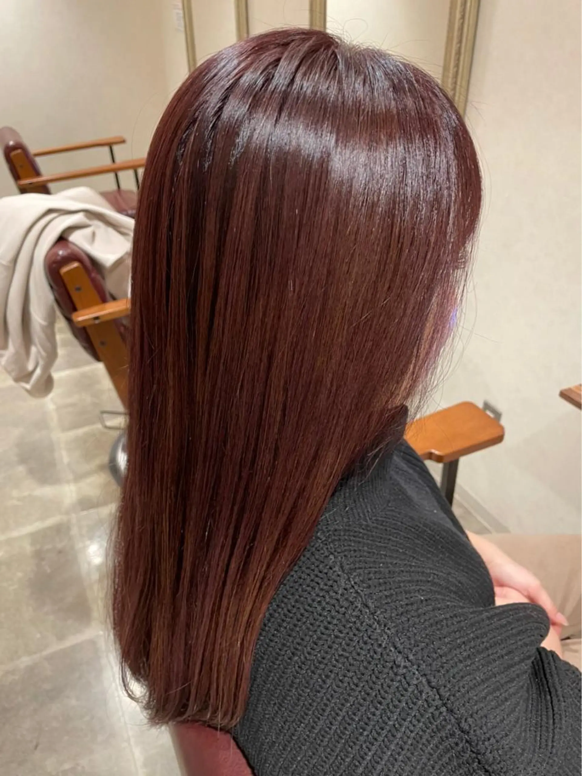 ロング カラー カシス ピンクカラー 西川 舞彩のヘアスタイル