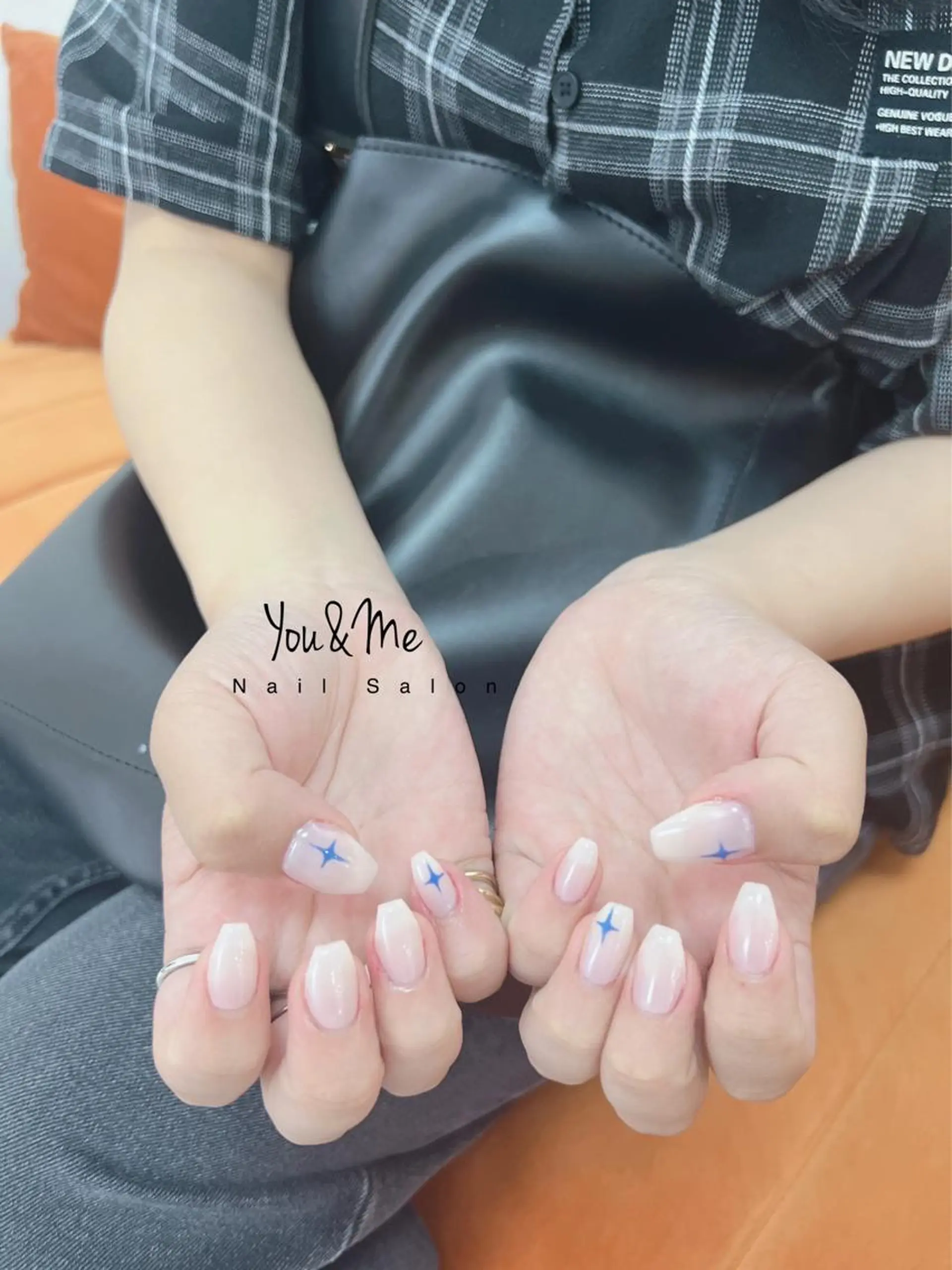 ネイル アートネイル フラッシュネイル フレンチネイル ジェルネイル ガラスフレンチ You&Me Yukiのネイルデザイン