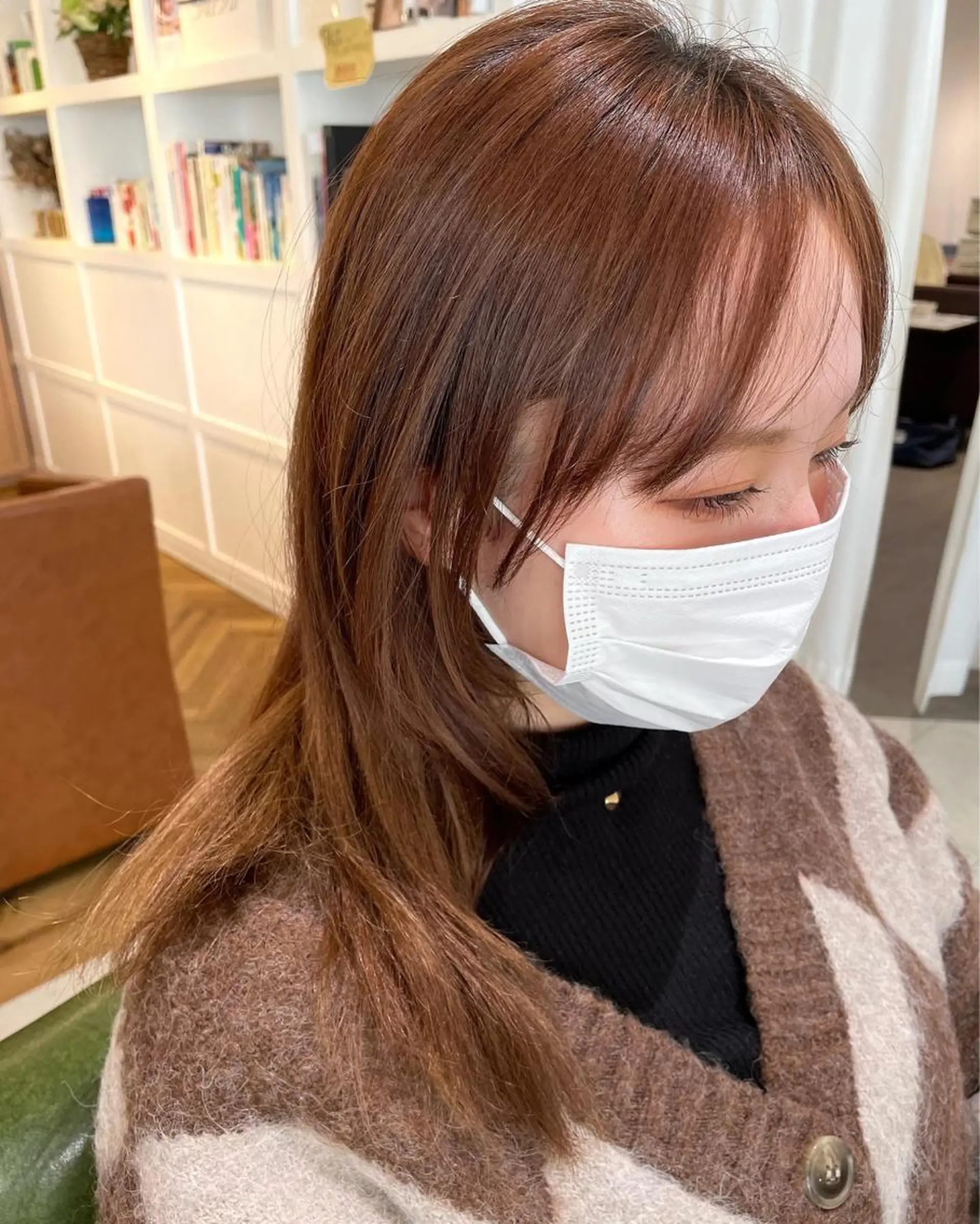 ミディアム カラー レッドカラー 髪質改善 ヘアカラー トリートメント ヘッドスパ 過去一の柔髪ヘア 🌿einshairのヘアスタイル