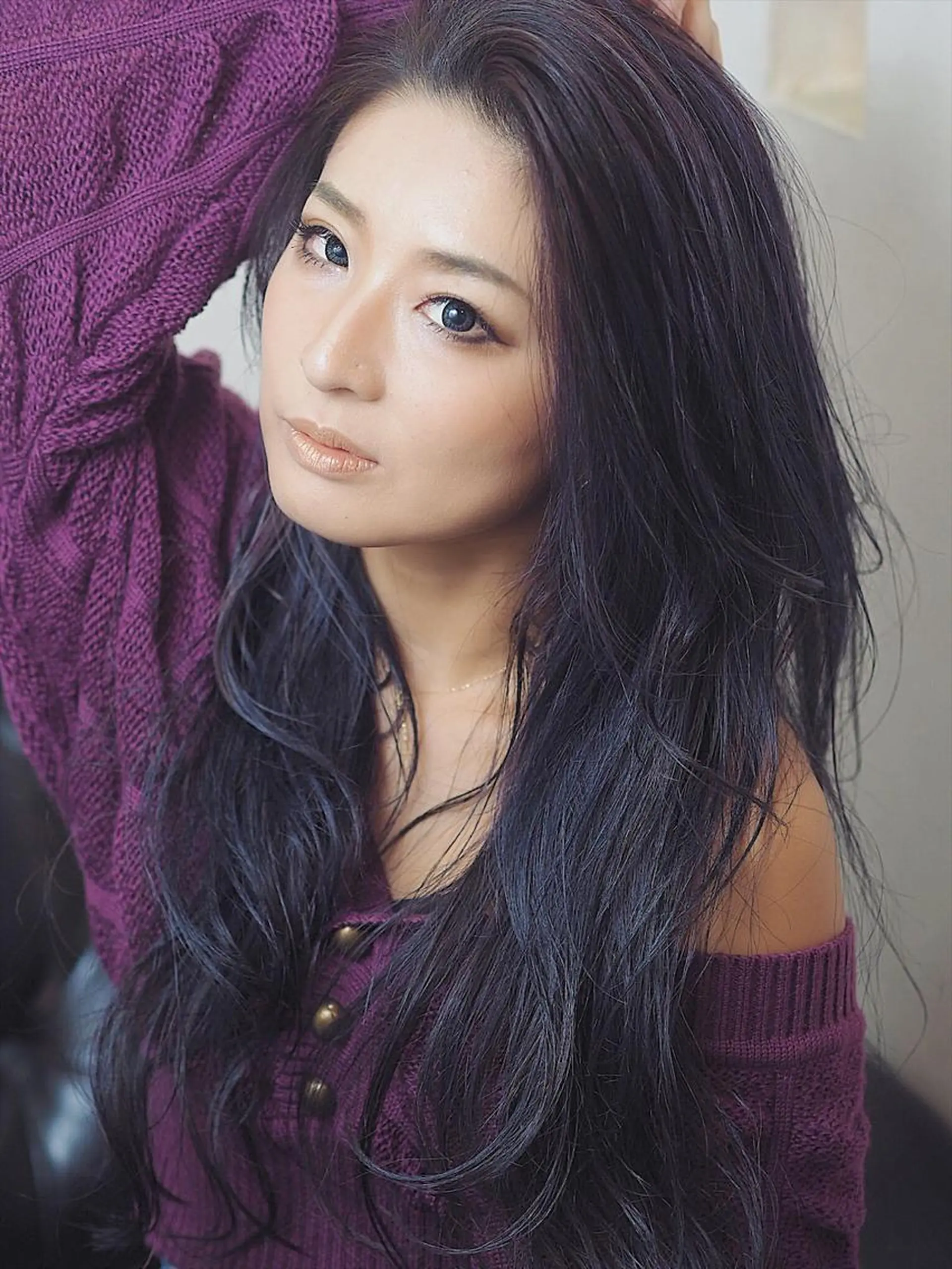 ロング カラー ヘアアレンジ ブルーカラー GLOSSY所属・坂本 直樹のヘアスタイル