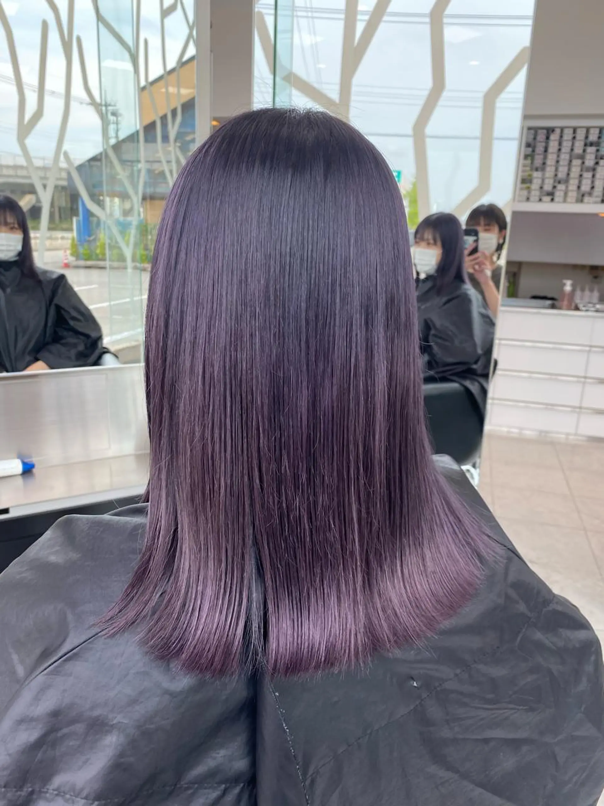 ロング カラー ブルーカラー ブルーラベンダー ラベンダーカラー レイヤー・ハッシュ ・ウルフカット/川崎のヘアスタイル