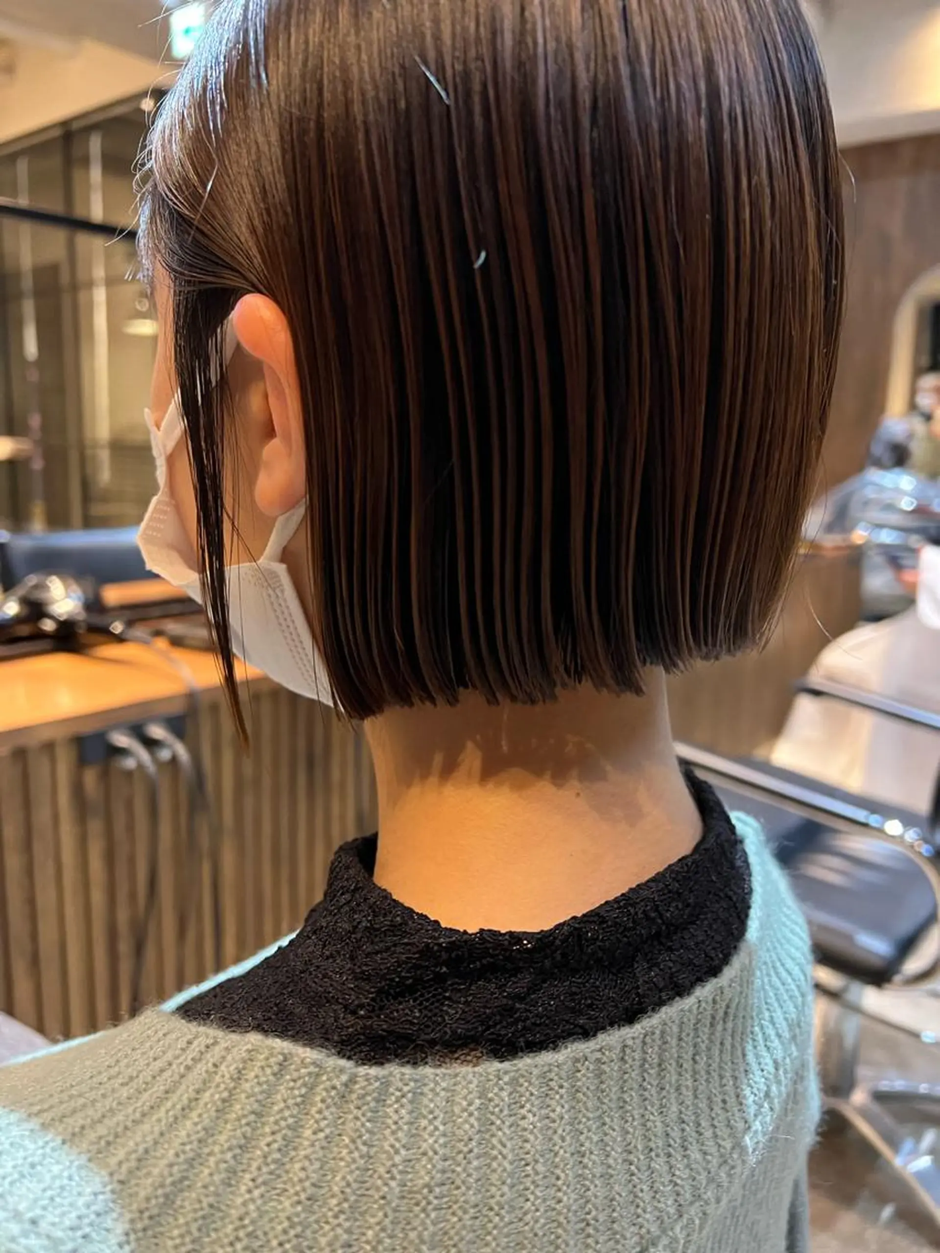 ショート カラー 切りっぱなしボブ ボブ fifth JINGUMAE所属・波巻きスパイラルパー マ/シャドウパーマ駿のヘアスタイル