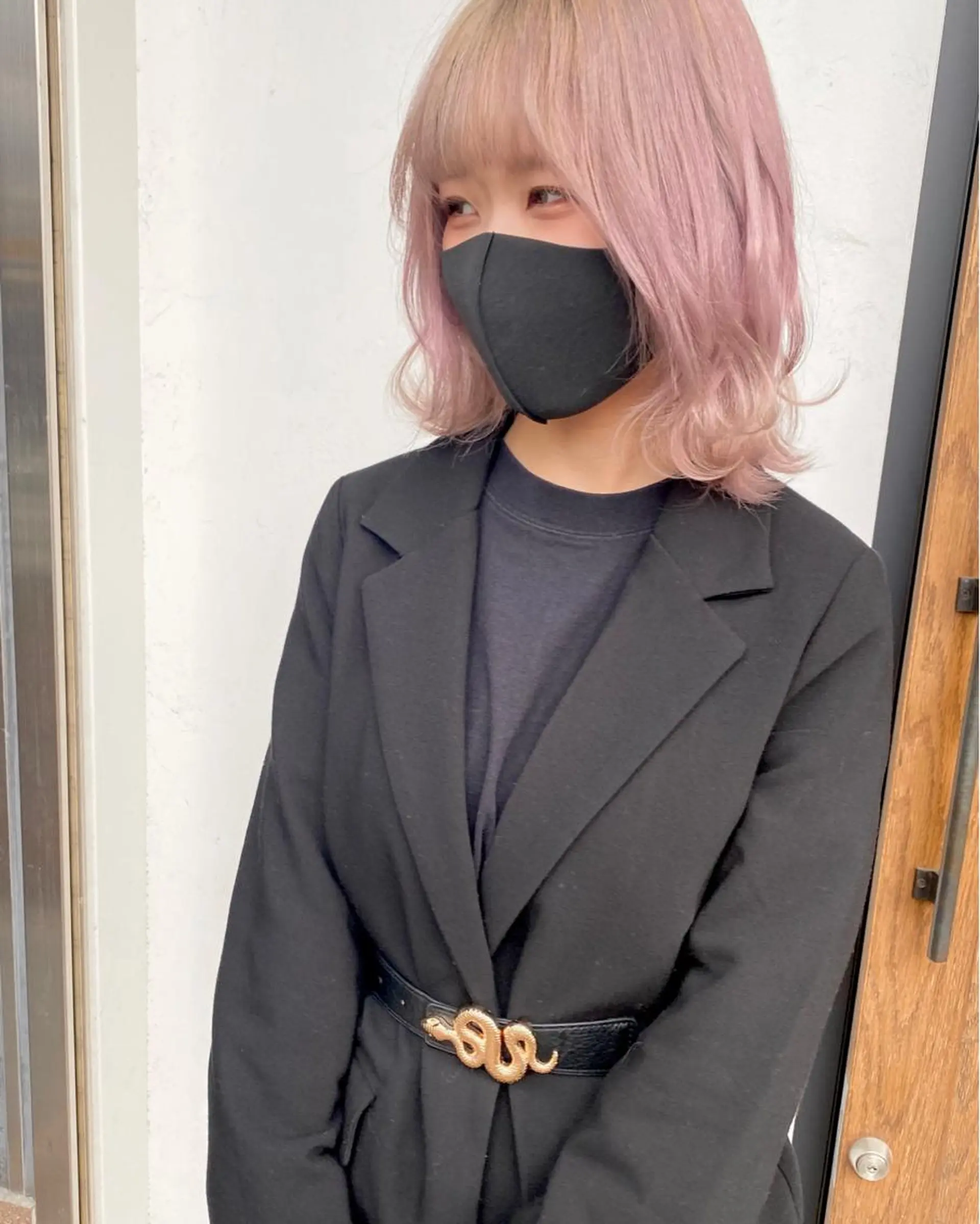 ミディアム カラー ブリーチ カット ヘアカラー トリートメント MR.GOOD MORNINGフジイのヘアスタイル