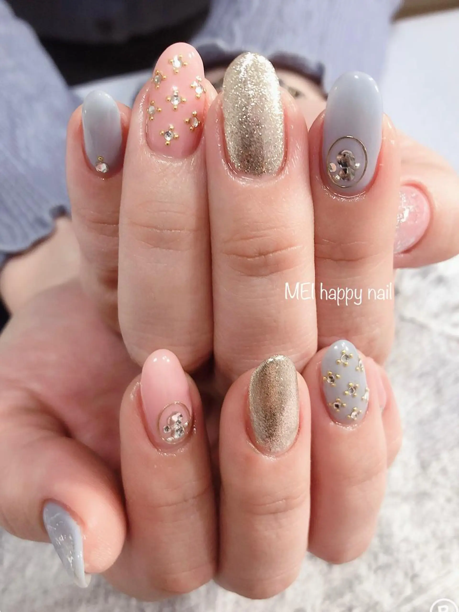 ネイル ハンドネイル 北浦和 自爪育成ケアのネイルデザイン