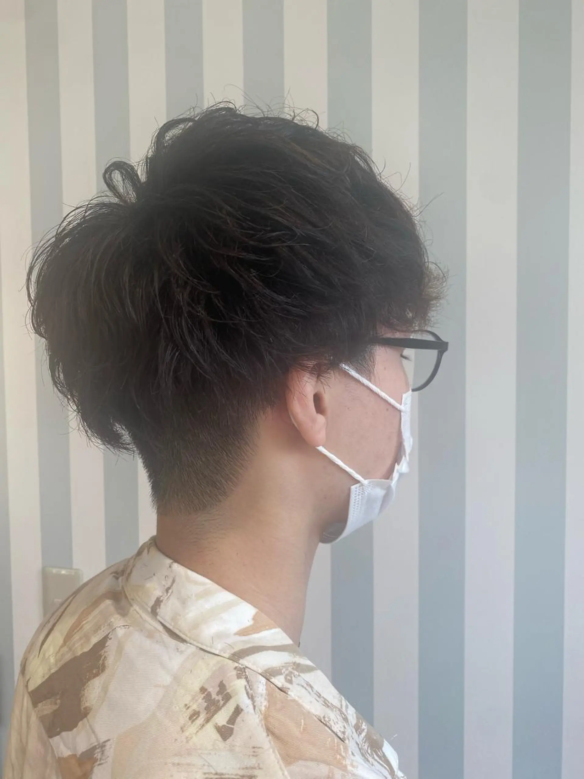 パーマ メンズ 小顔レイヤー/ ベージュ🤍Rieのヘアスタイル