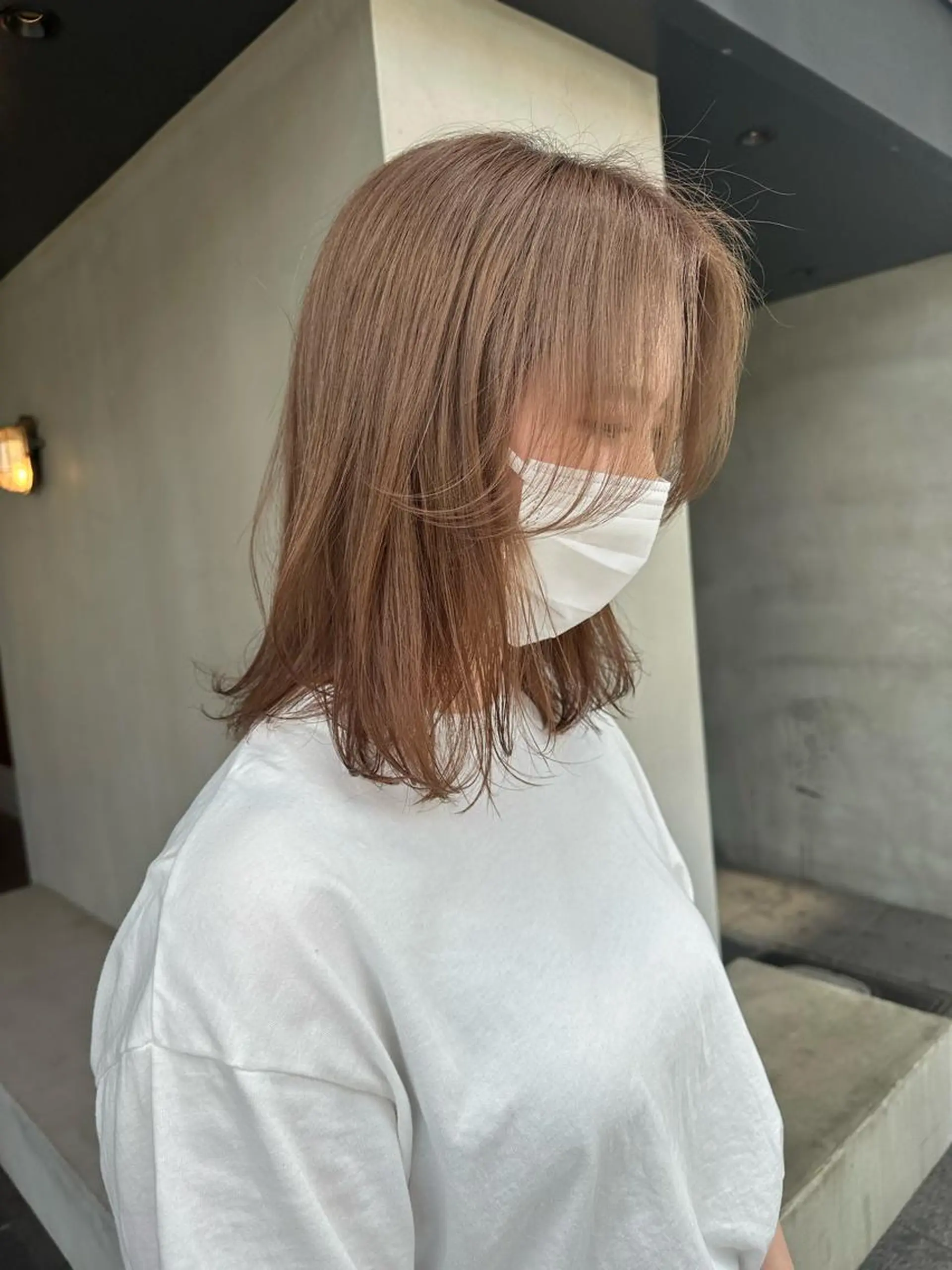 ミディアム カラー ベージュカラー カット ヘアカラー ピンクカラー/ mana🎀のヘアスタイル