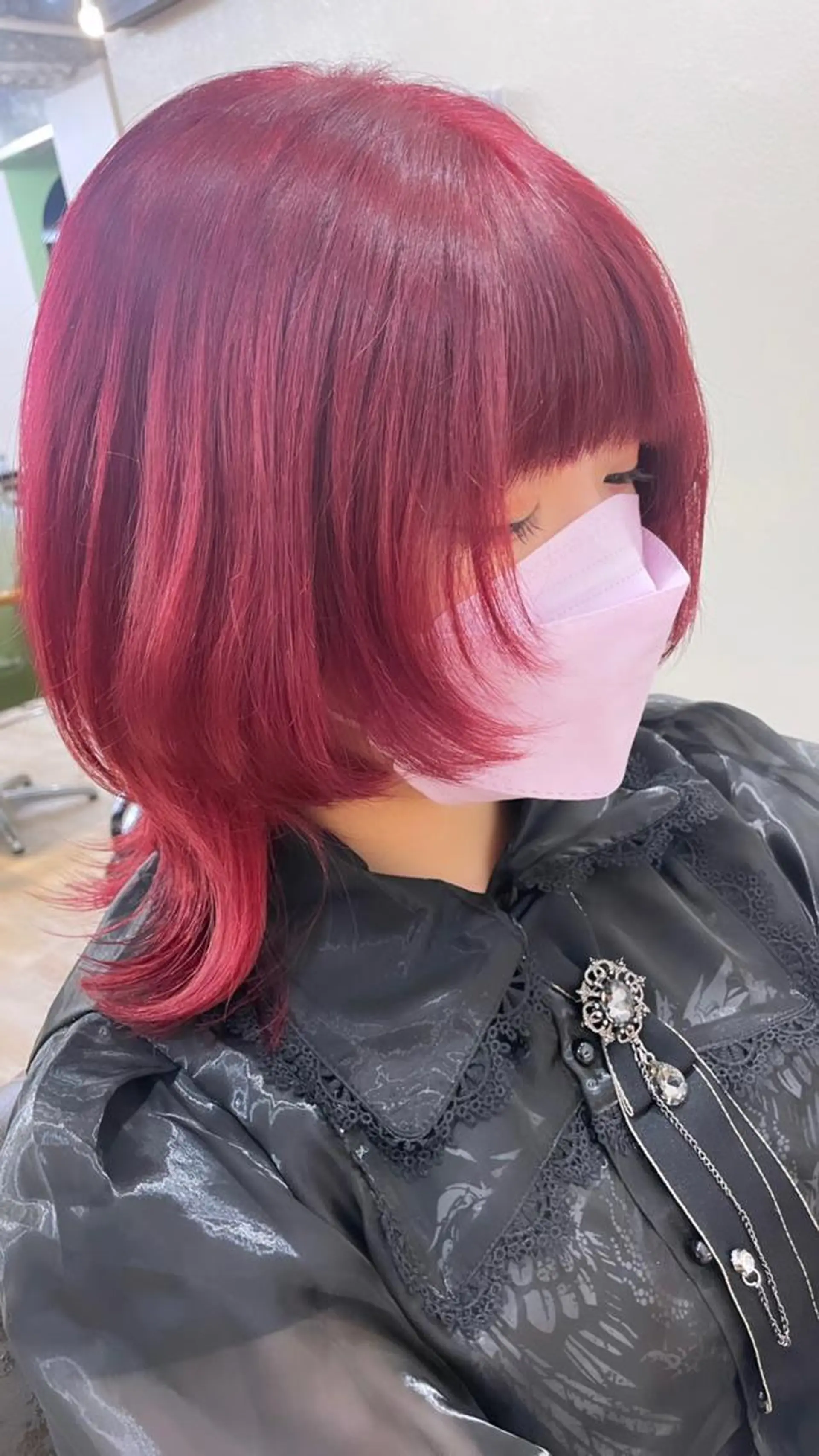 ミディアム カット ヘアカラー トリートメント ウルフカット/ボブ りなのヘアスタイル