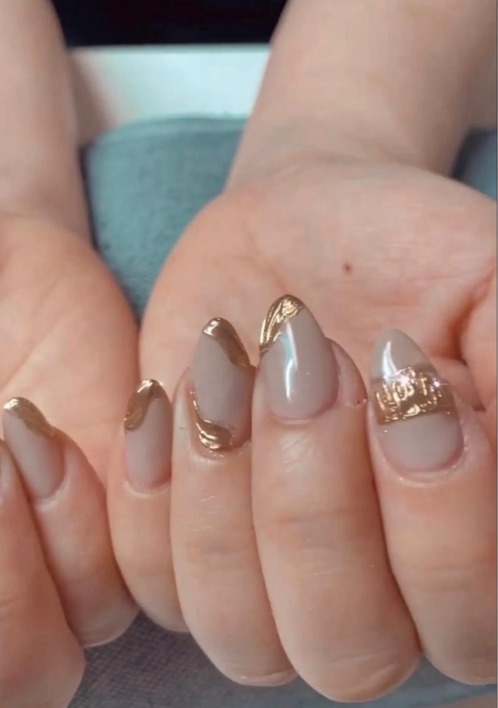 ネイル アートネイル ミラーネイル 鶴橋wooone nail.rieのネイルデザイン