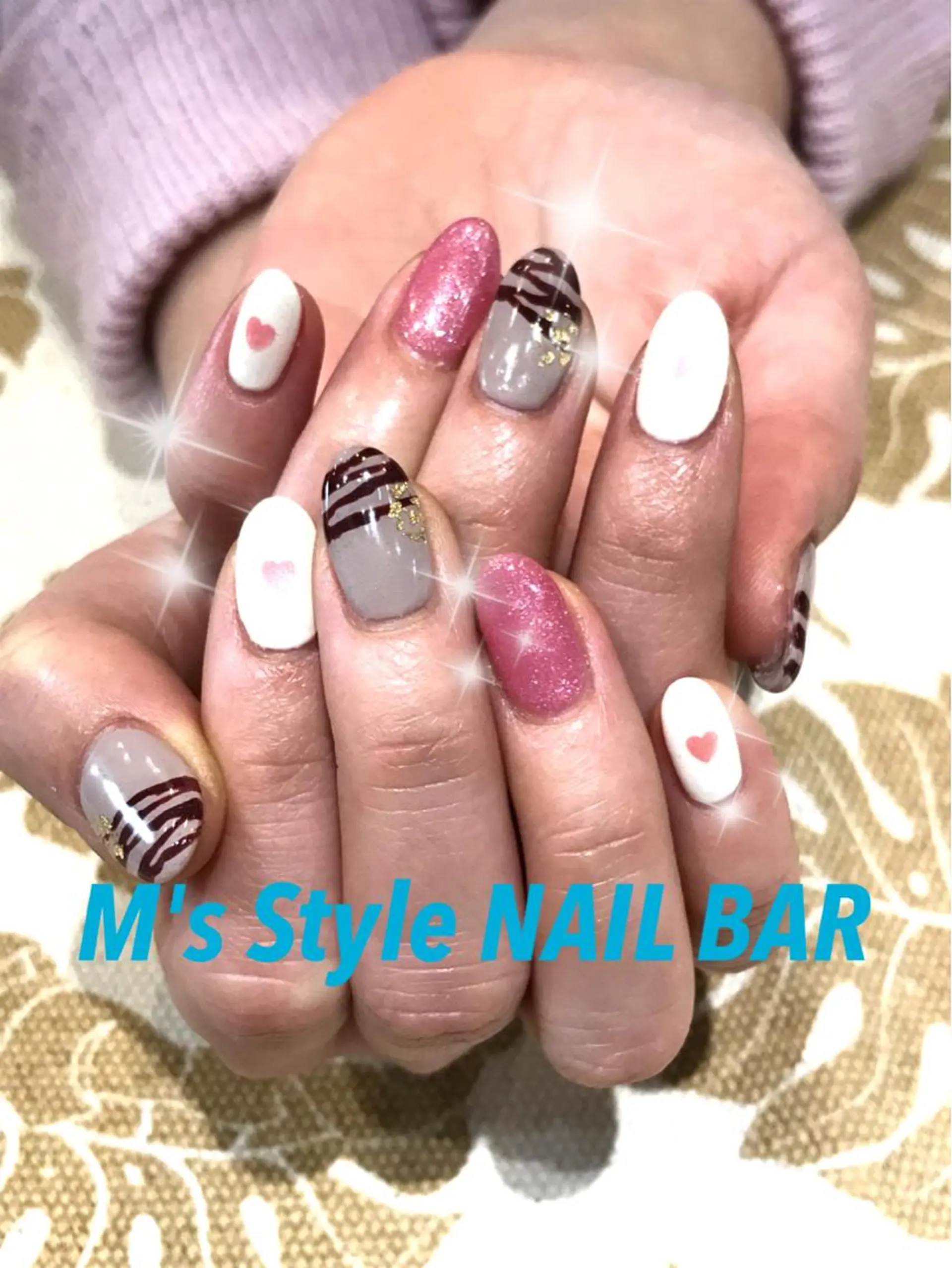 ネイル バレンタイン ハンドネイル M's Style NAIL BARのネイルデザイン