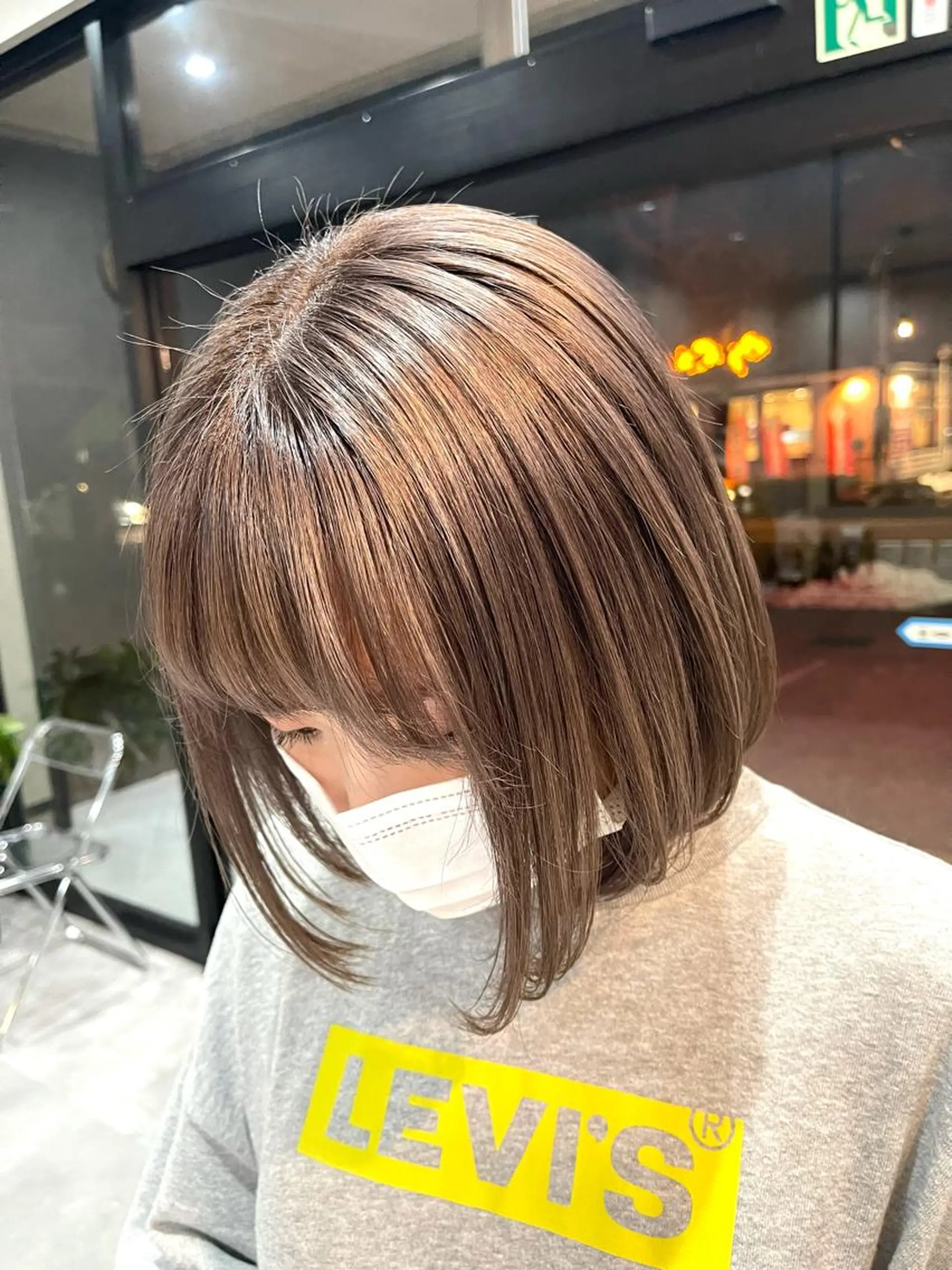 ミディアム カラー カット ヘアカラー トリートメント 一ノ瀬 暁のヘアスタイル