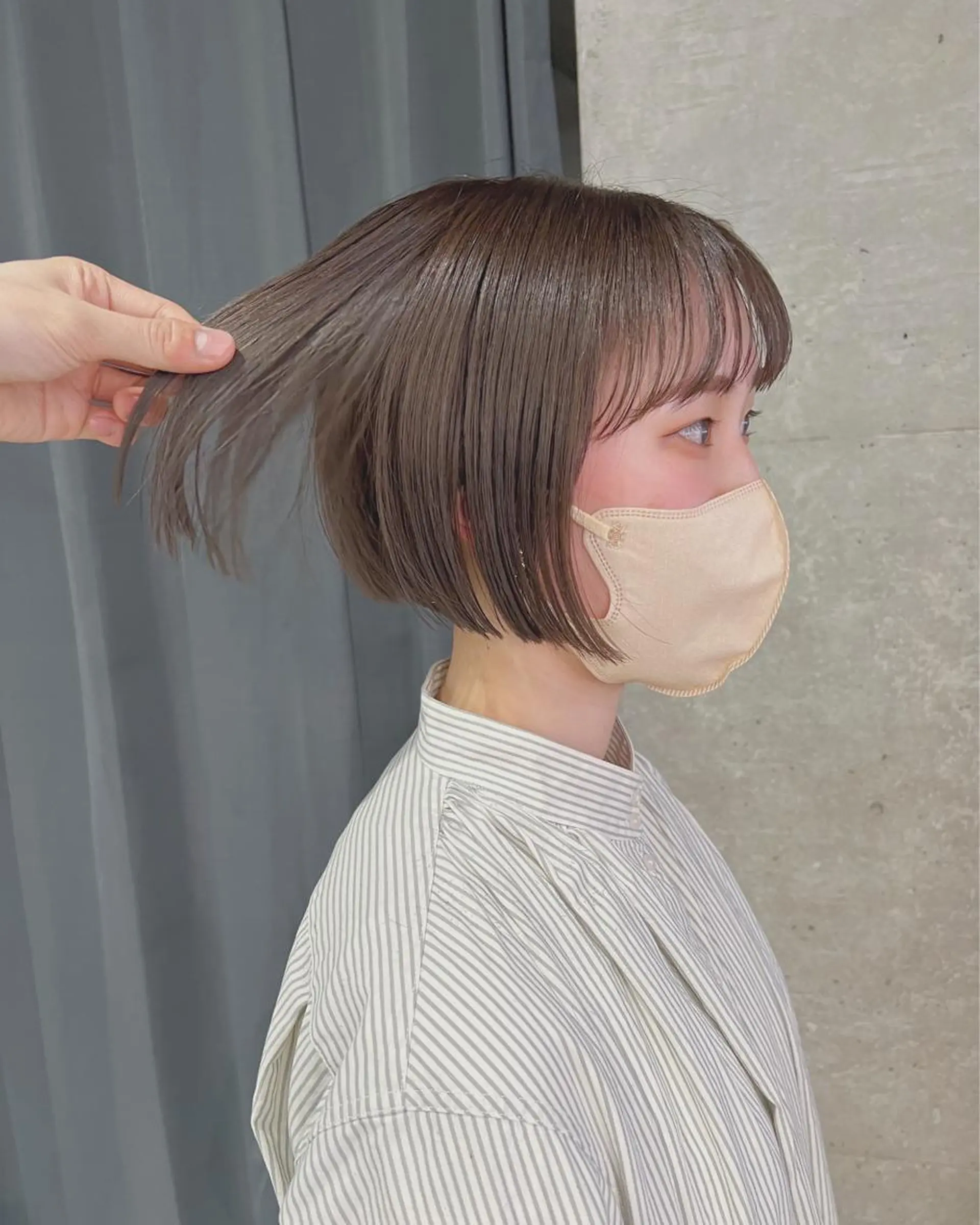 ショート カラー ボブパーマコテ巻き風 パーマNo1深江秀平のヘアスタイル