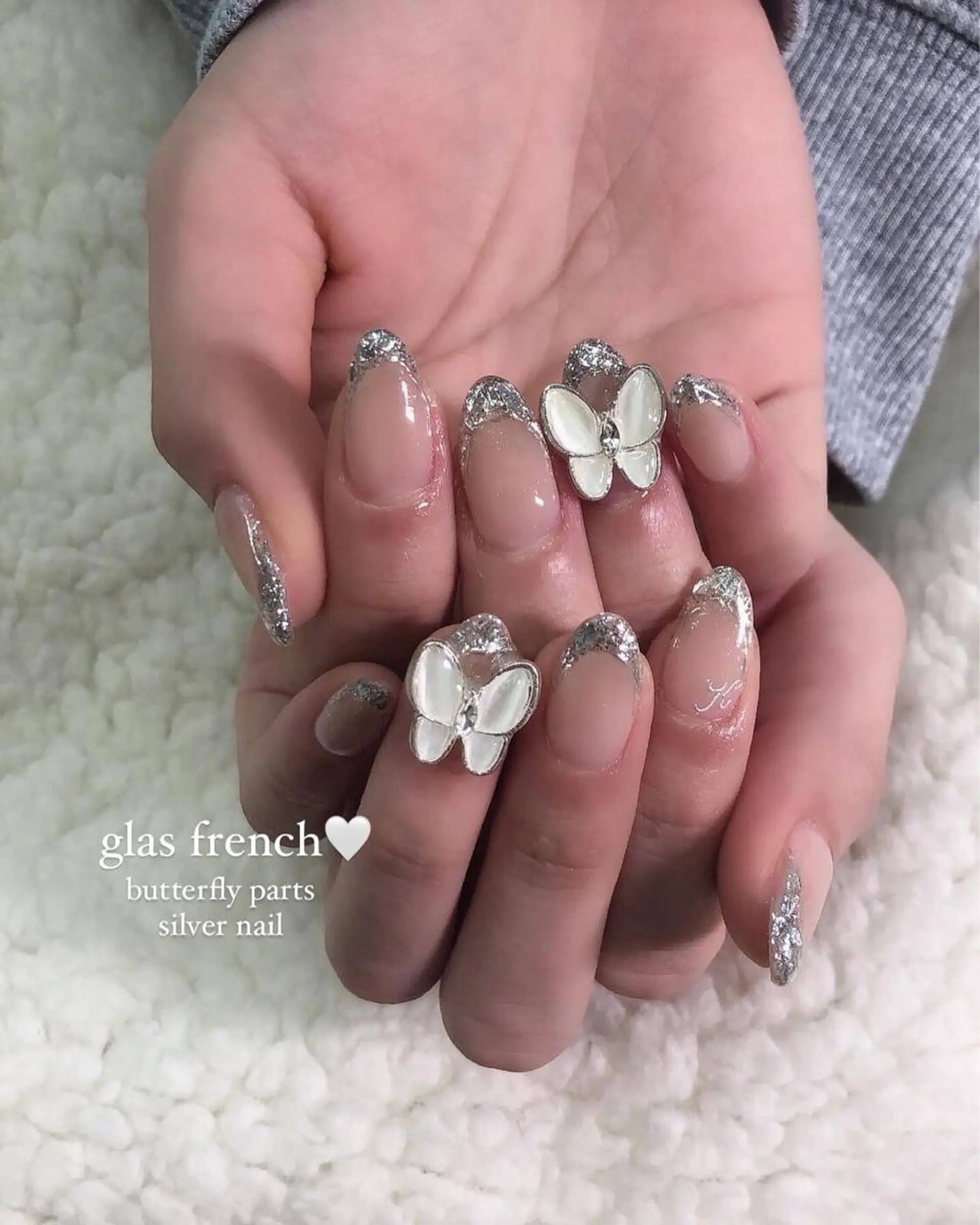 ネイル アートネイル フレンチネイル ガラスフレンチ nail 1997のネイルデザイン