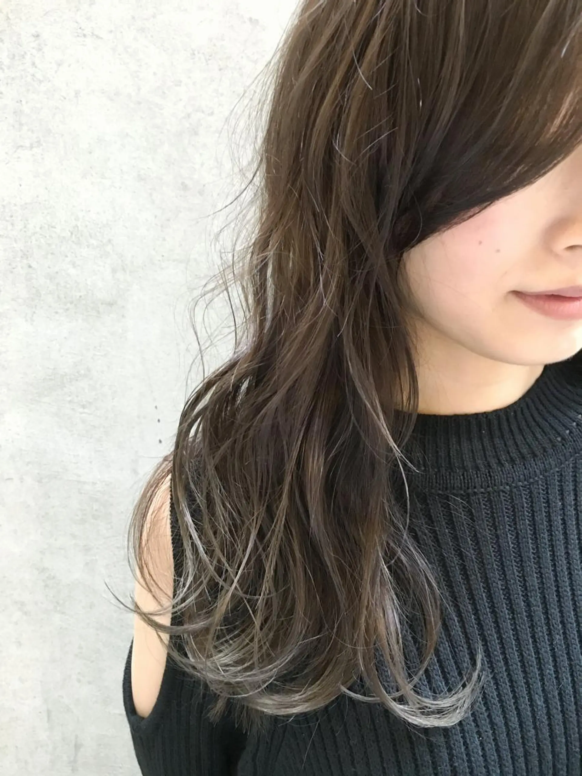 ミディアム カラー 透明感カラー ハイライトカラー ハイライト 沖 宜志のヘアスタイル