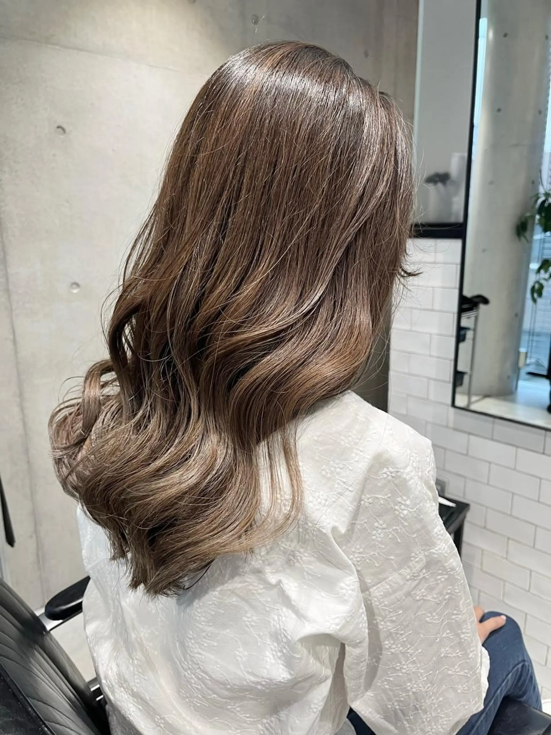 ロング カラー パーマ ヘアアレンジ カット 透明感/オリーブ/ グレージュ/YUKAのヘアスタイル