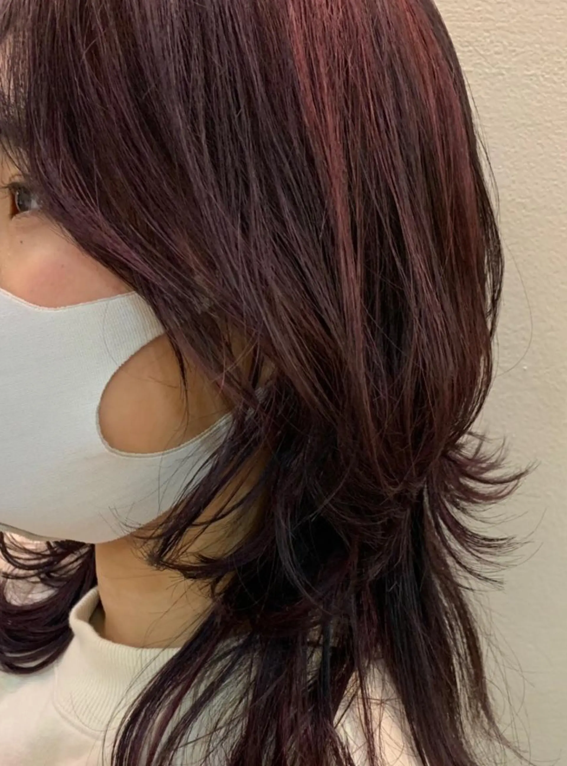 セミロング カラー メッシュ ピンクカラー パープルカラー 沖縄/ヘアアレンジ /ナカノのヘアスタイル