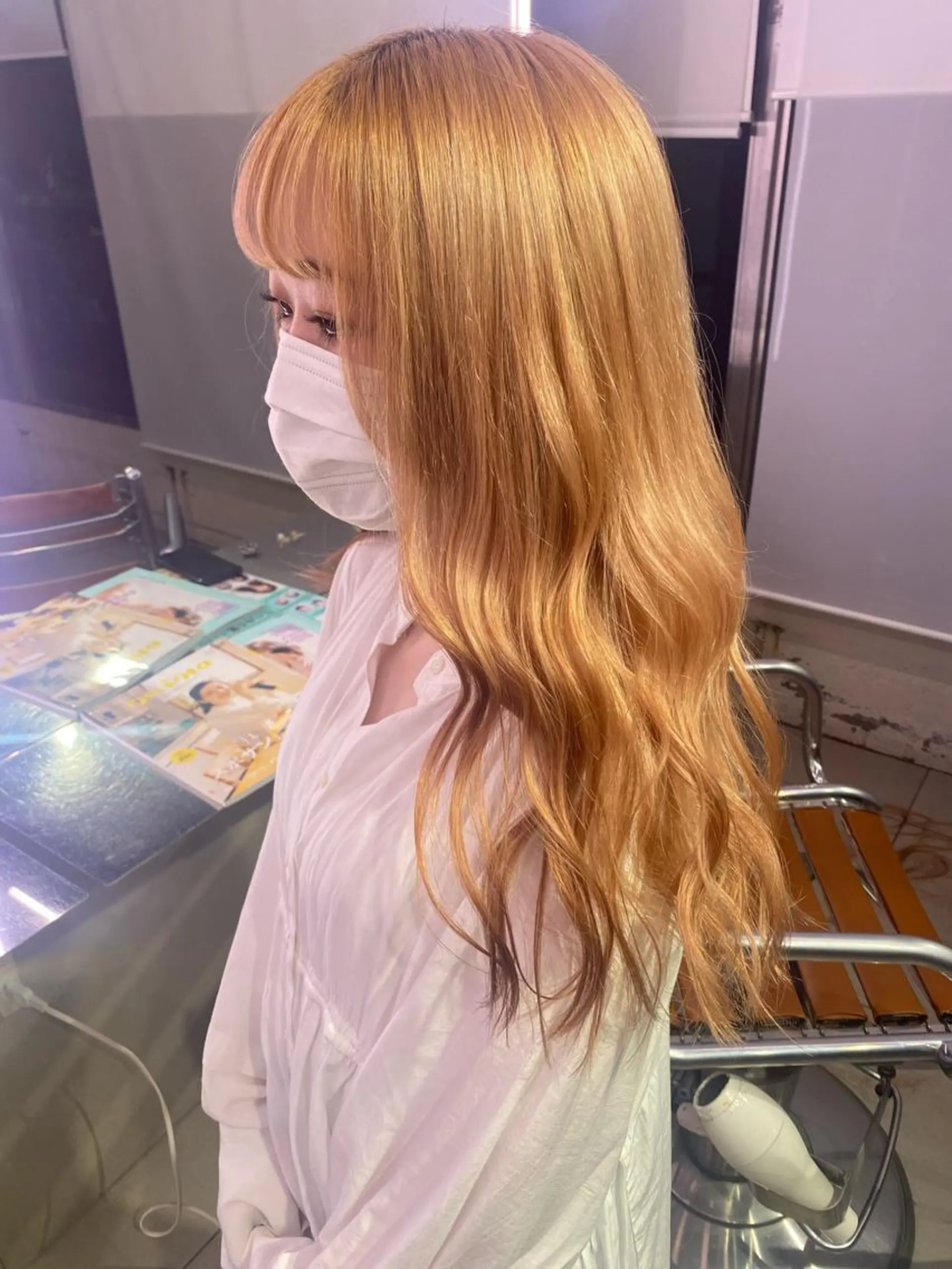 ロング 推しカラー オタク美容師 山本のヘアスタイル