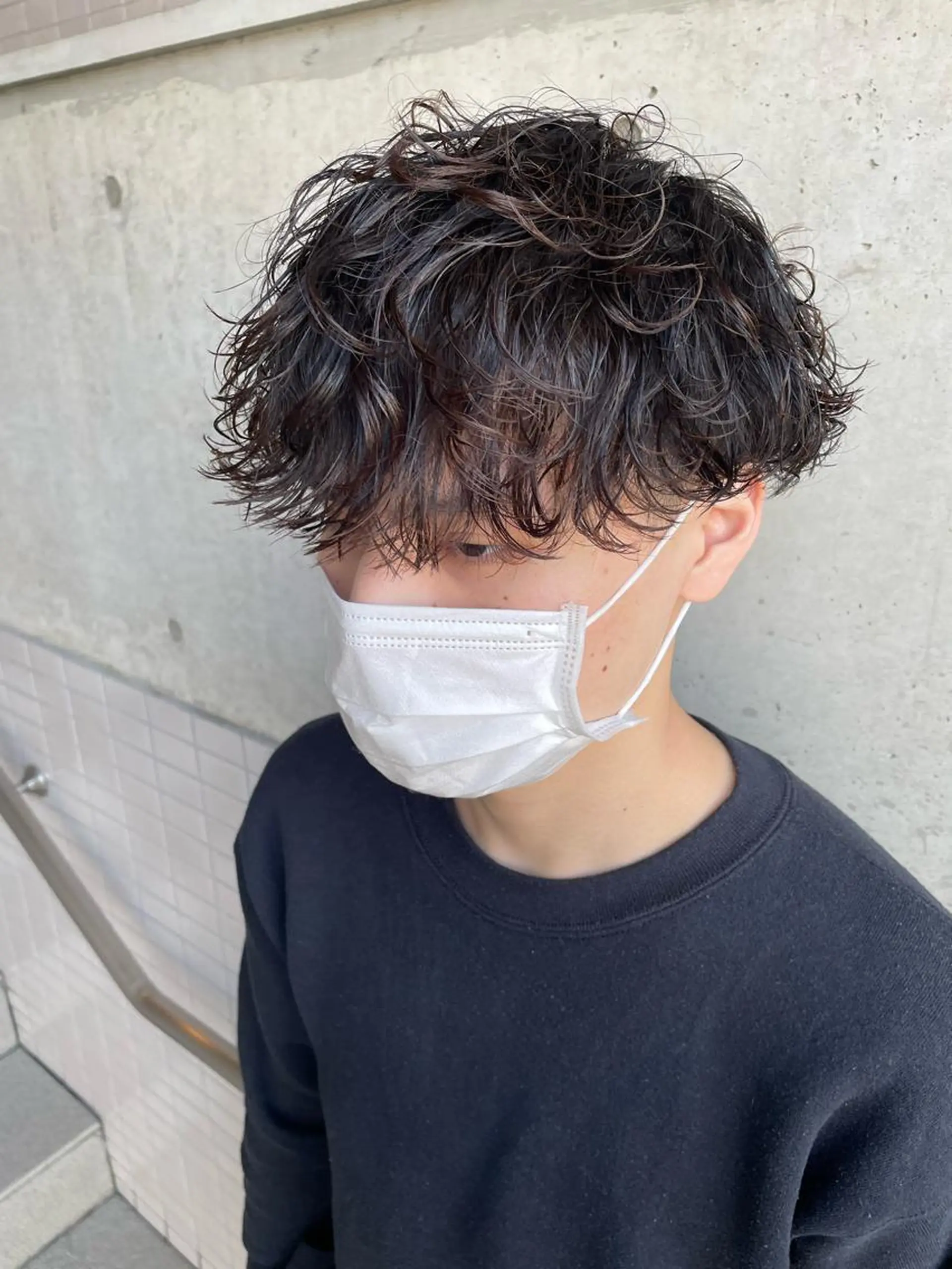 パーマ メンズ メンズパーマ 波巻きパーマ カット パーマ 大阪美容師 井上智博のヘアスタイル