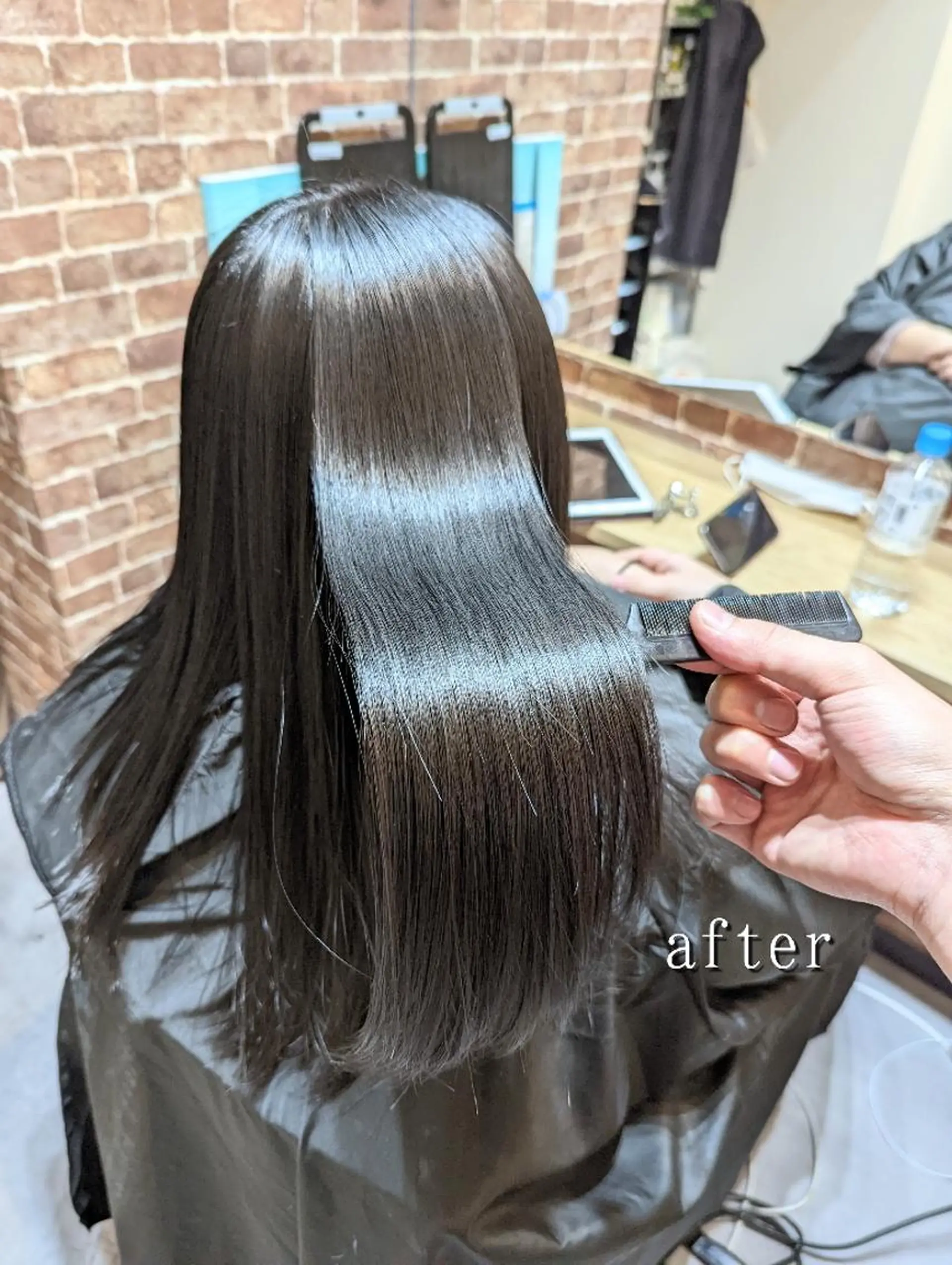 ロング カット 縮毛矯正 トリートメント 美髪矯正 キョウスケのヘアスタイル