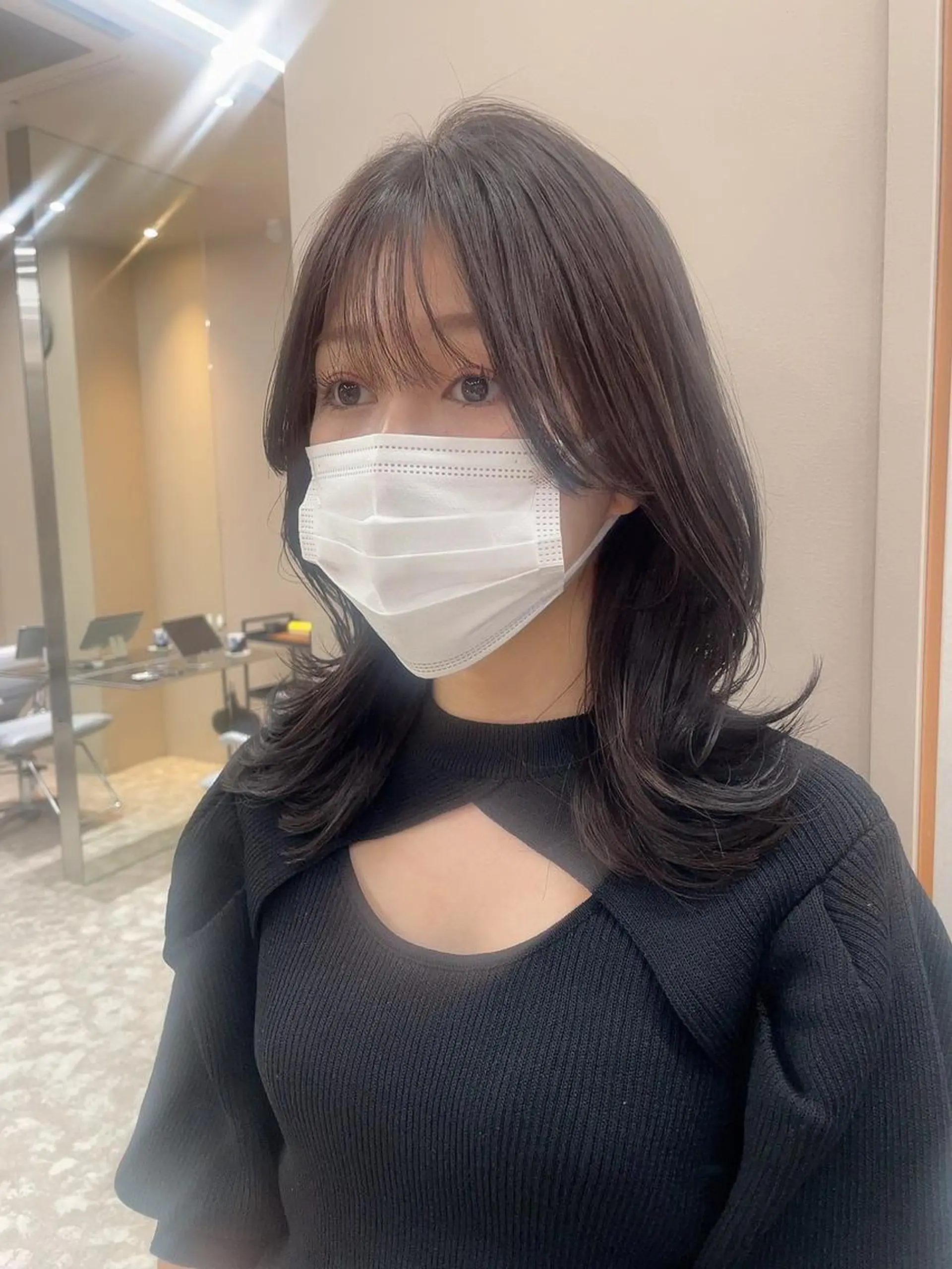 ミディアム くびれヘア 韓国風ヘア YUKI / レイヤーカット🤍のヘアスタイル