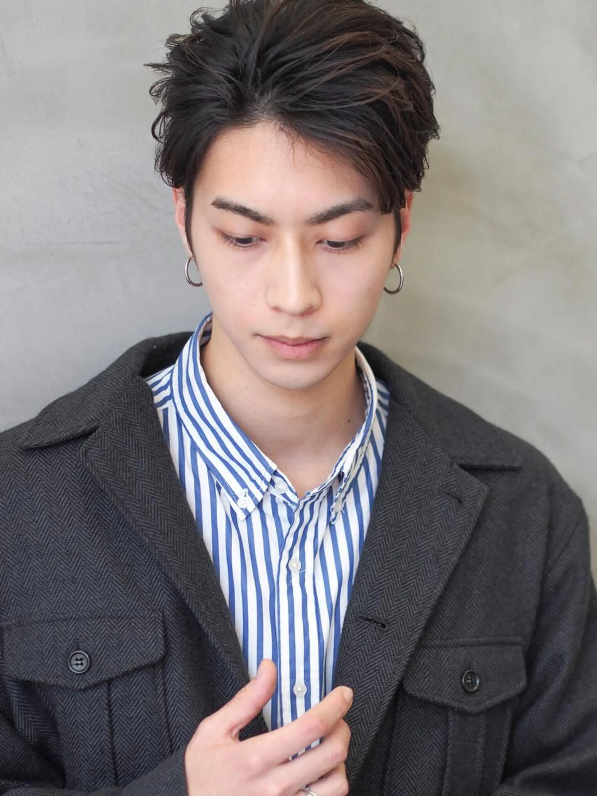 メンズ アップバング ショート・ボブ 徳竹淳一のヘアスタイル