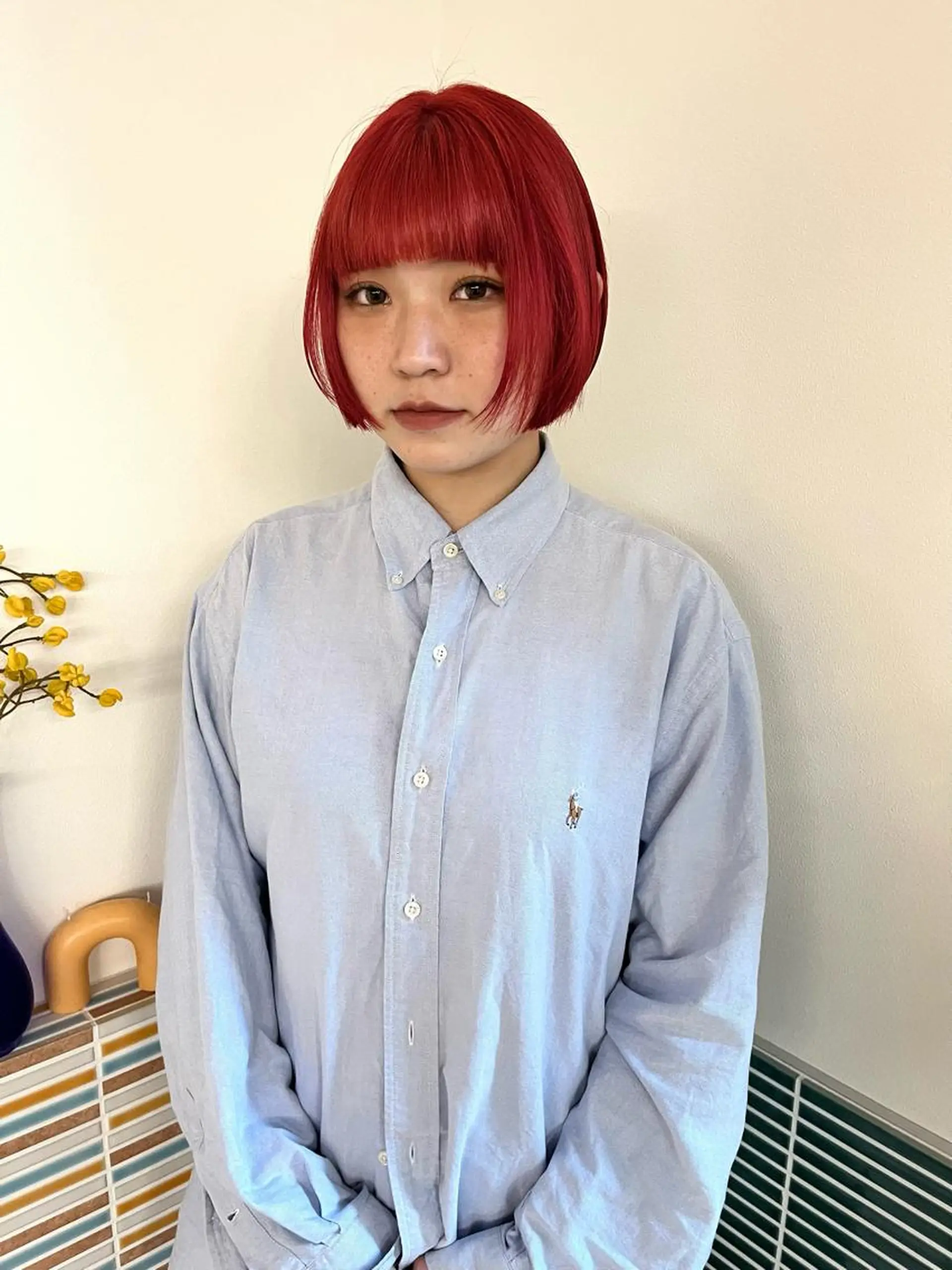 ミディアム カラー ブリーチ ヘアカラー トリートメント 🩷ハイトーン透明感 レイヤー🩷ユリカのヘアスタイル