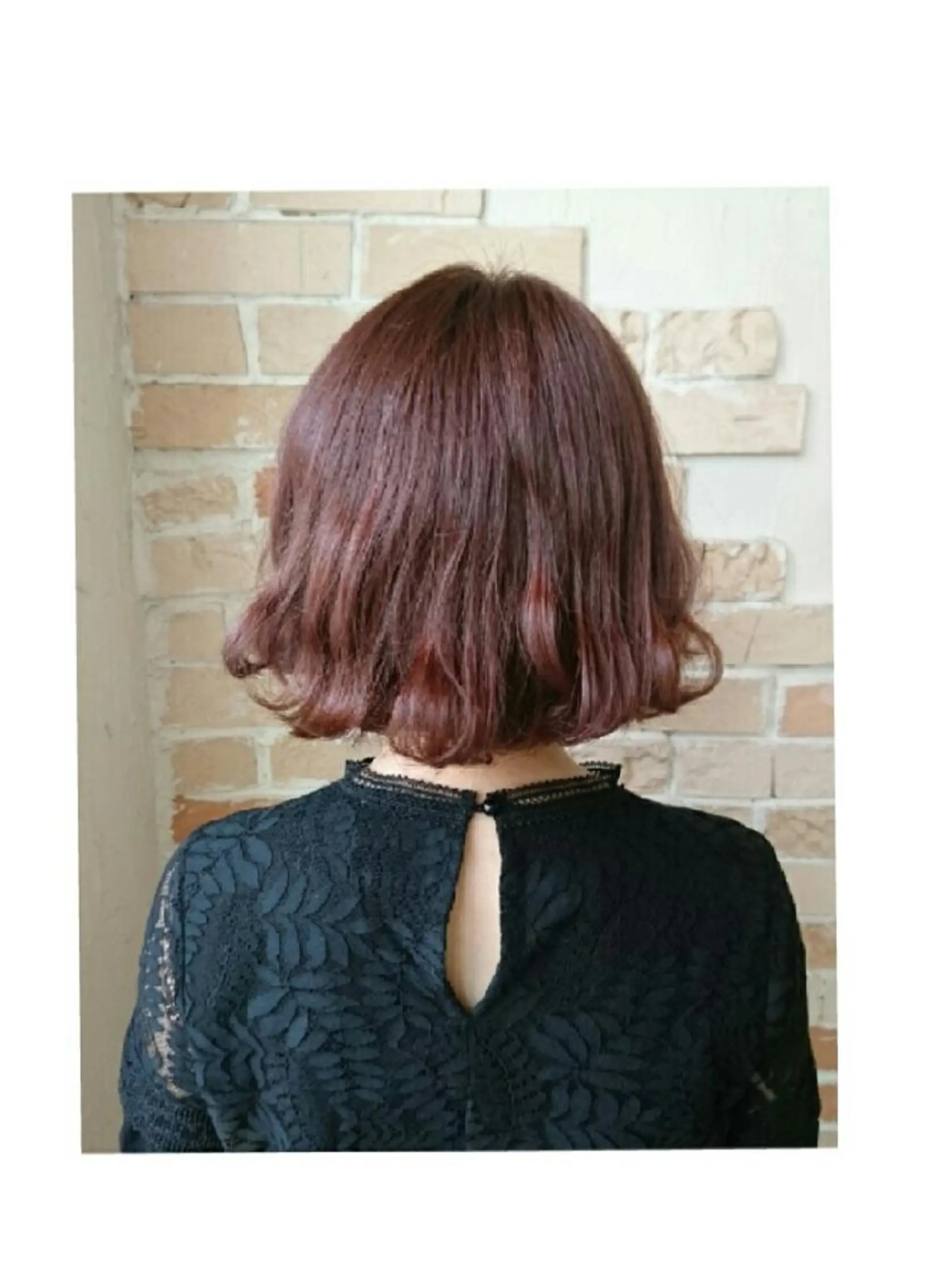 ミディアム カラー レッドカラー JIL BLAN 京都所属・RU RIのヘアスタイル