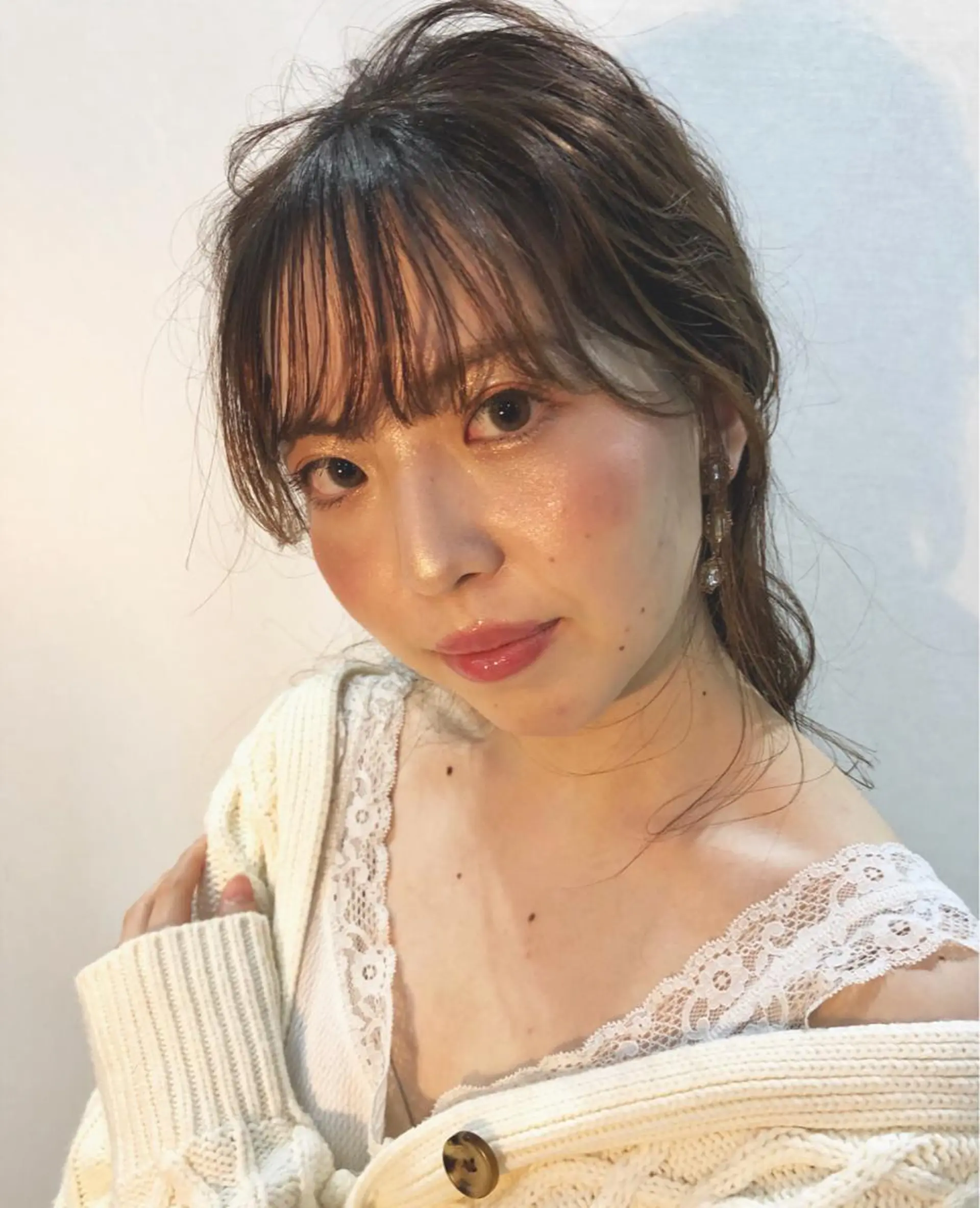 セミロング カラー 岩田 萌那のヘアスタイル