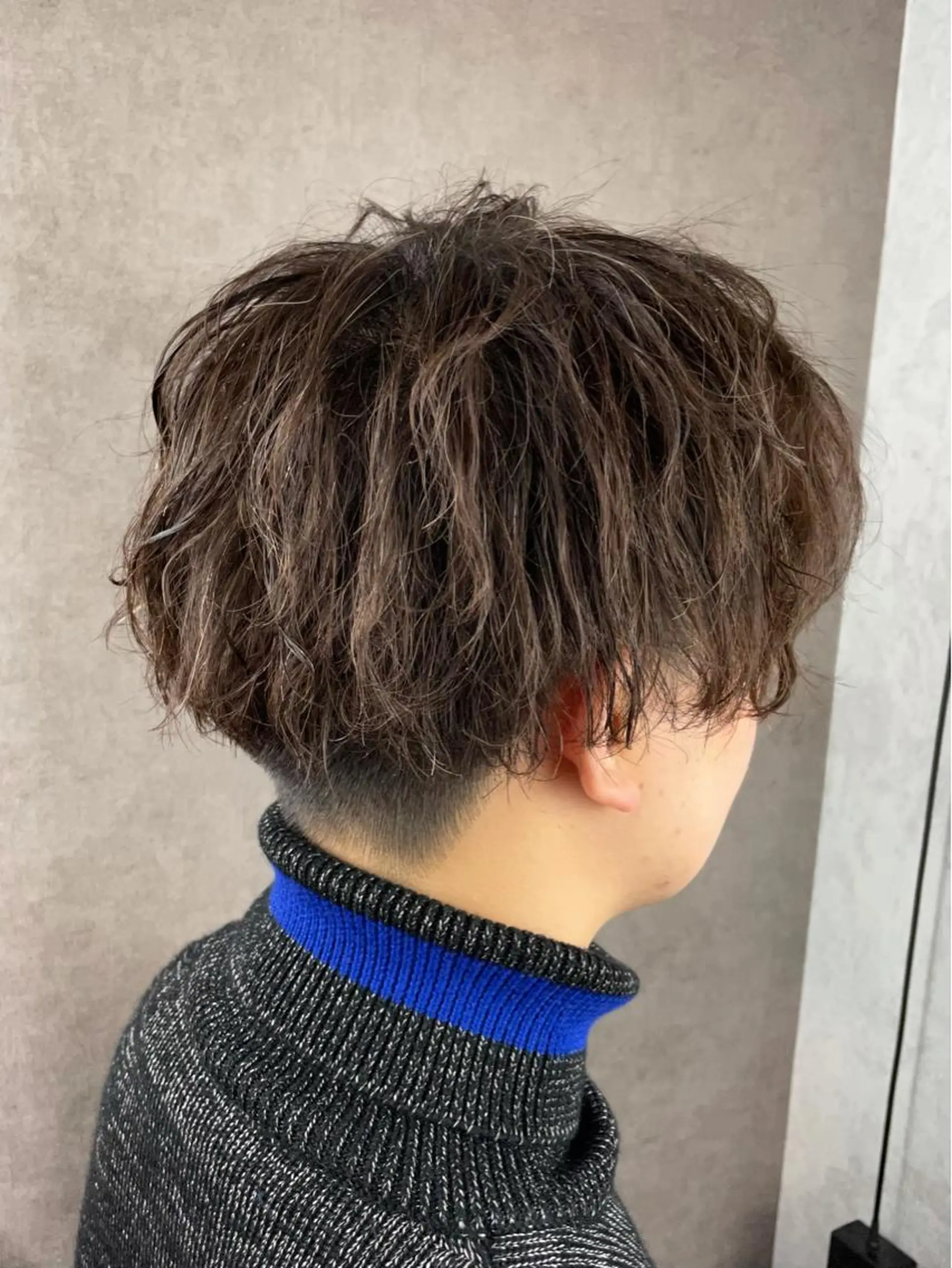 ショート パーマ メンズ センターパート メンズ専門 中島俊【朝霞】のヘアスタイル