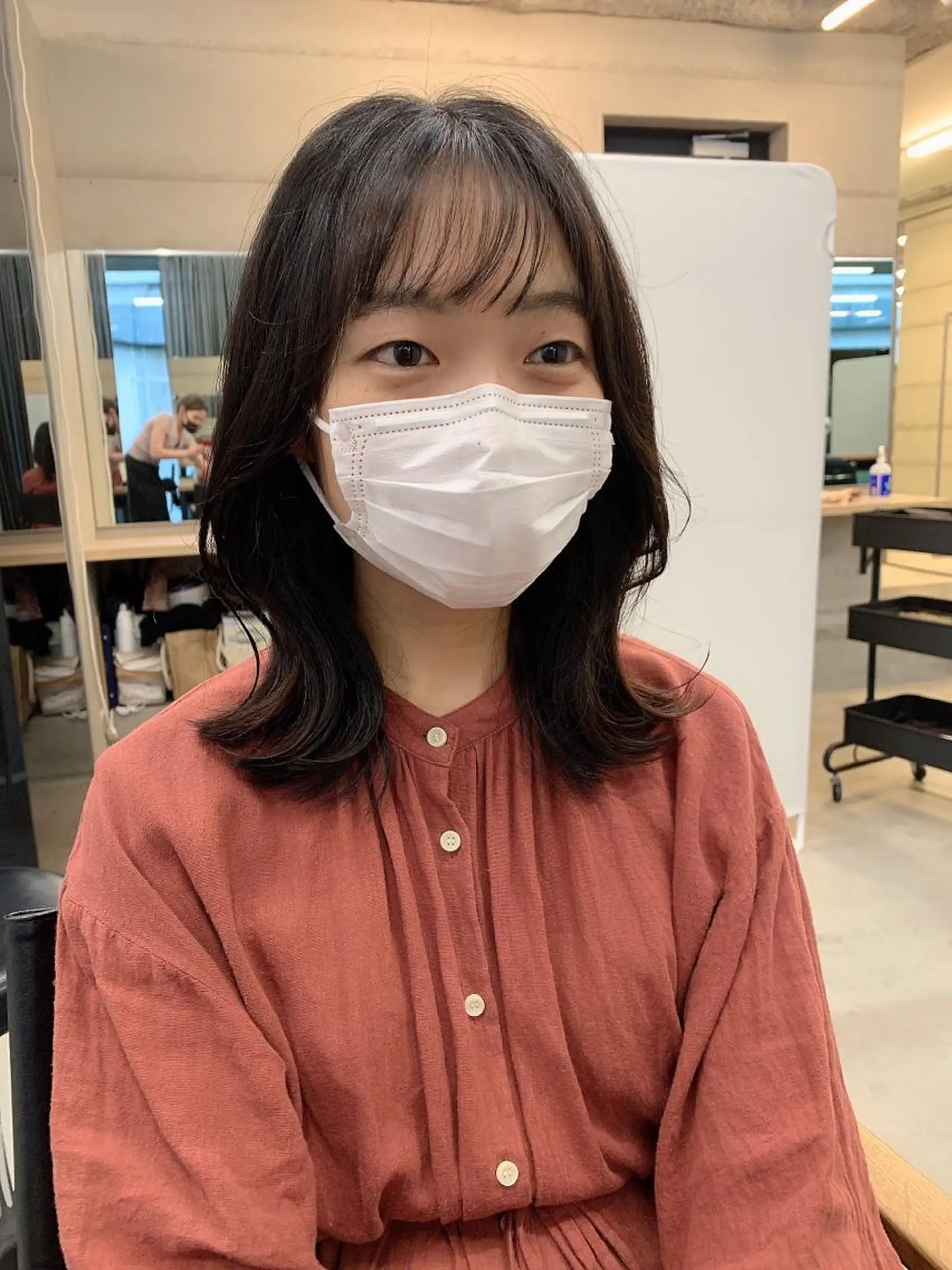 ミディアム カラー カット ヘアカラー トリートメント ヘッドスパ ヘアセット 透明感/オリーブ/ グレージュ/YUKAのヘアスタイル