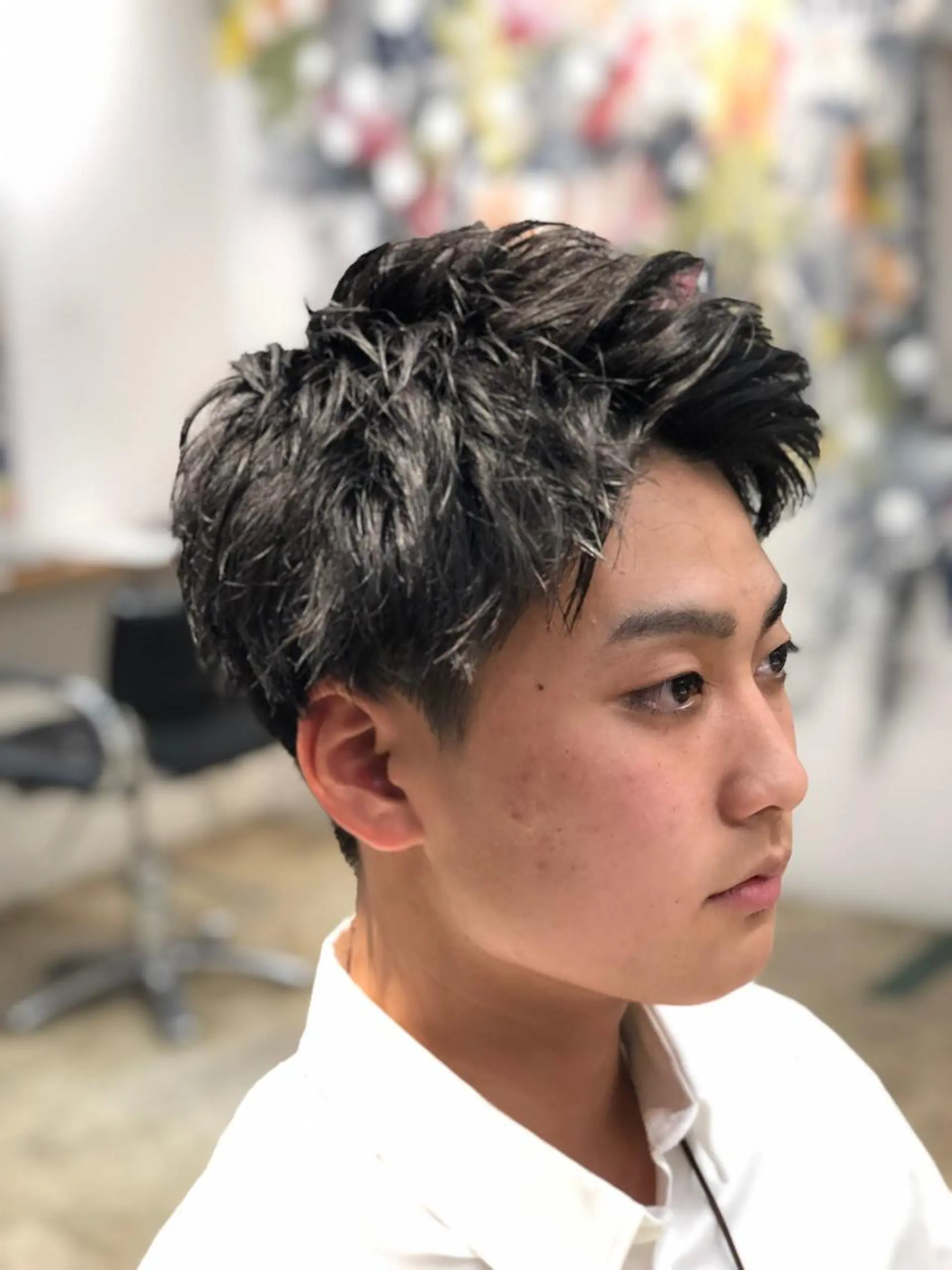 ショート メンズ アップバング ショートヘア メンズ特化/パーマ /フェード/洋輔のヘアスタイル