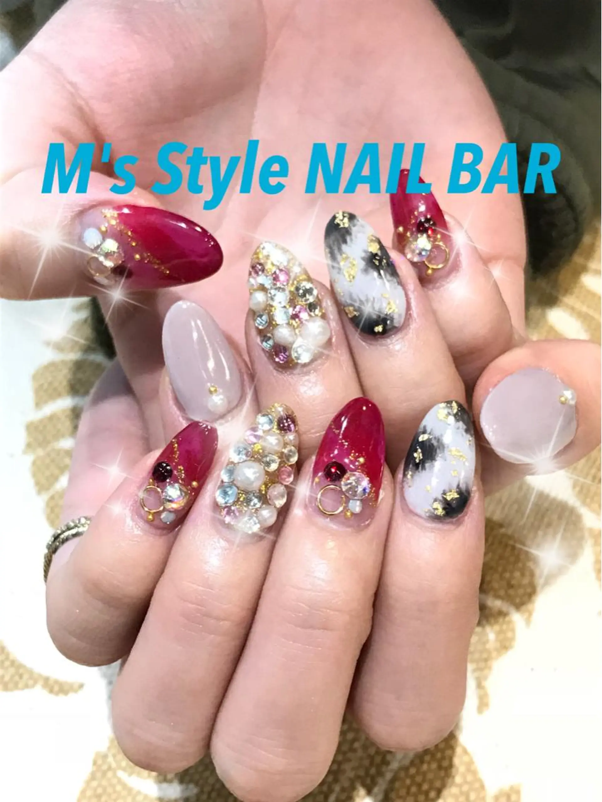 ネイル ボルドー 持ち込み ハンドネイル M's Style NAIL BARのネイルデザイン