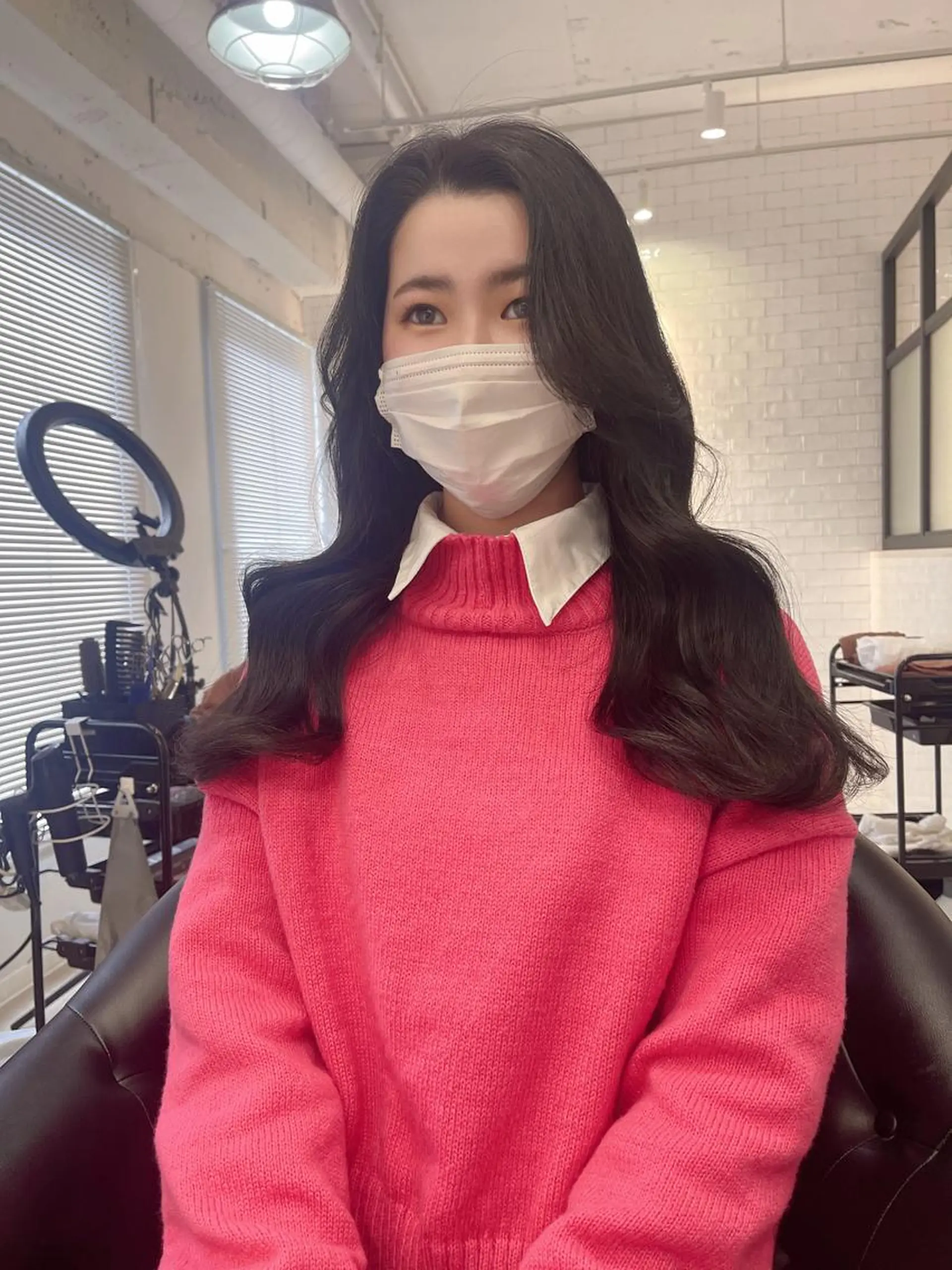 ロング カラー カット ヘアカラー トリートメント emi/髪質改善/ 韓国風/艶カラーのヘアスタイル