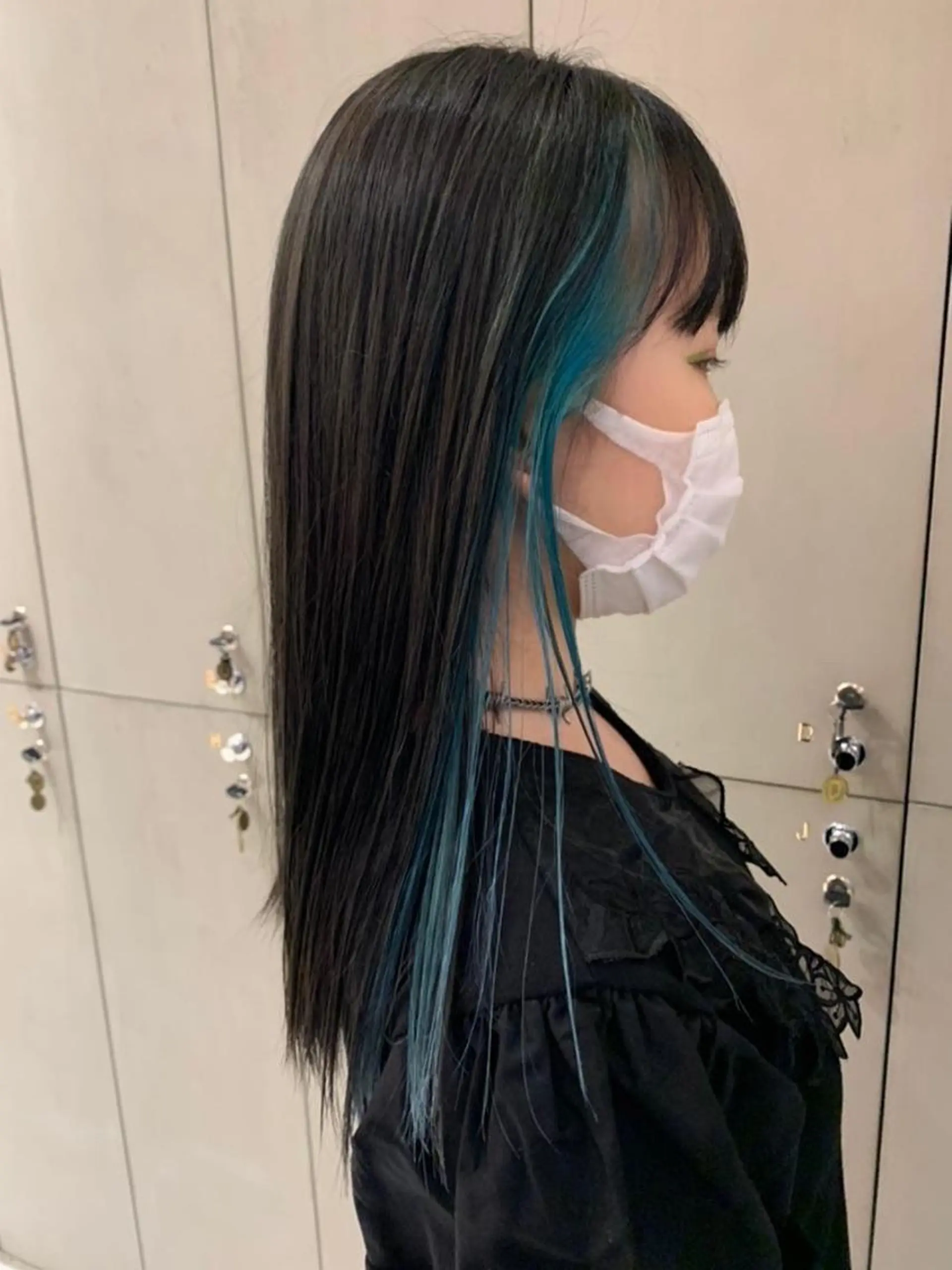 カラー インナーカラー ヘアカラー ｱｵﾇﾏﾐﾕ☁️ /ボブ/ハイトーン/のヘアスタイル