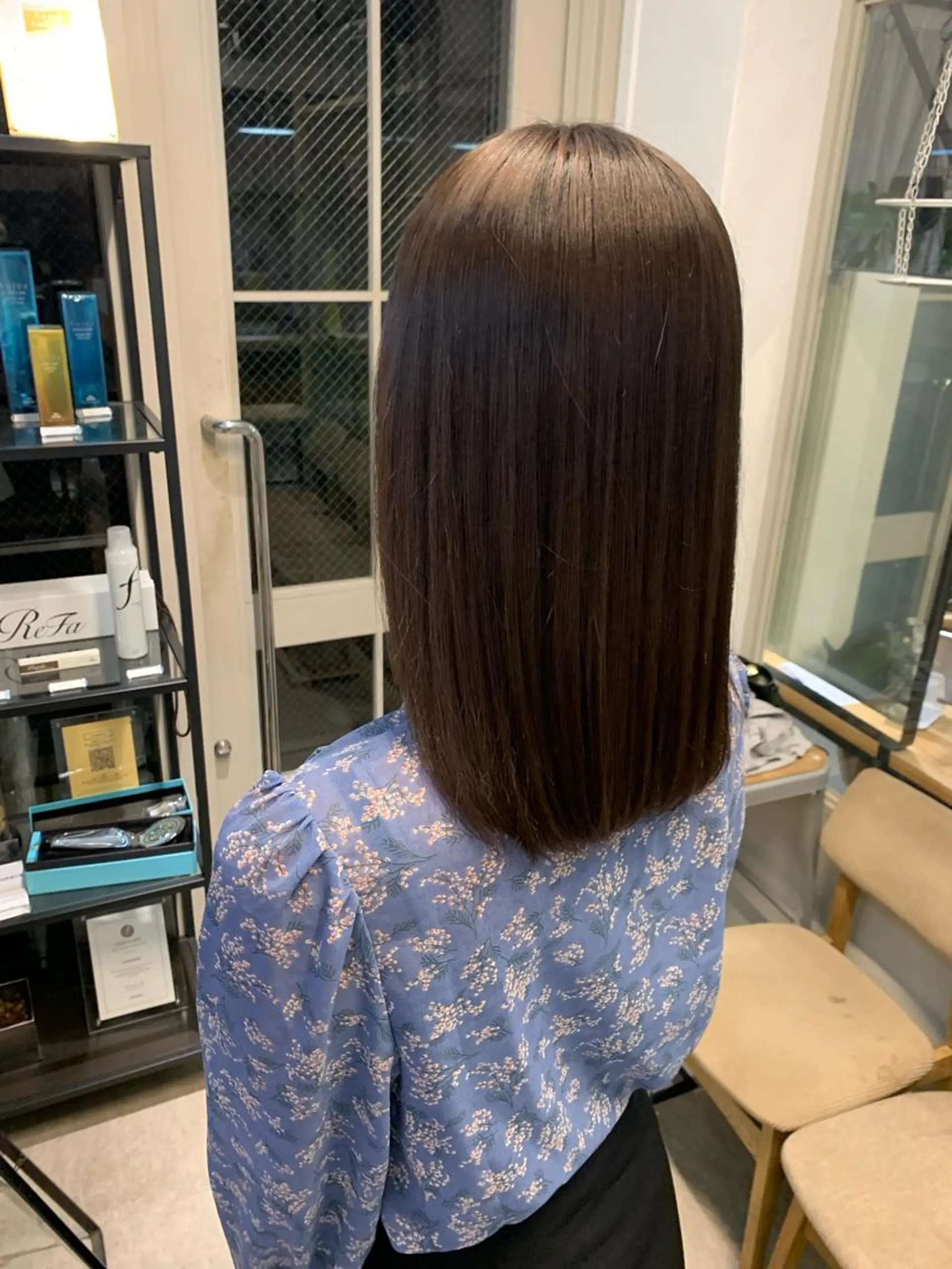 セミロング カット 縮毛矯正 トリートメント REINA☁️透明感 カラー/ぷつっと♡のヘアスタイル