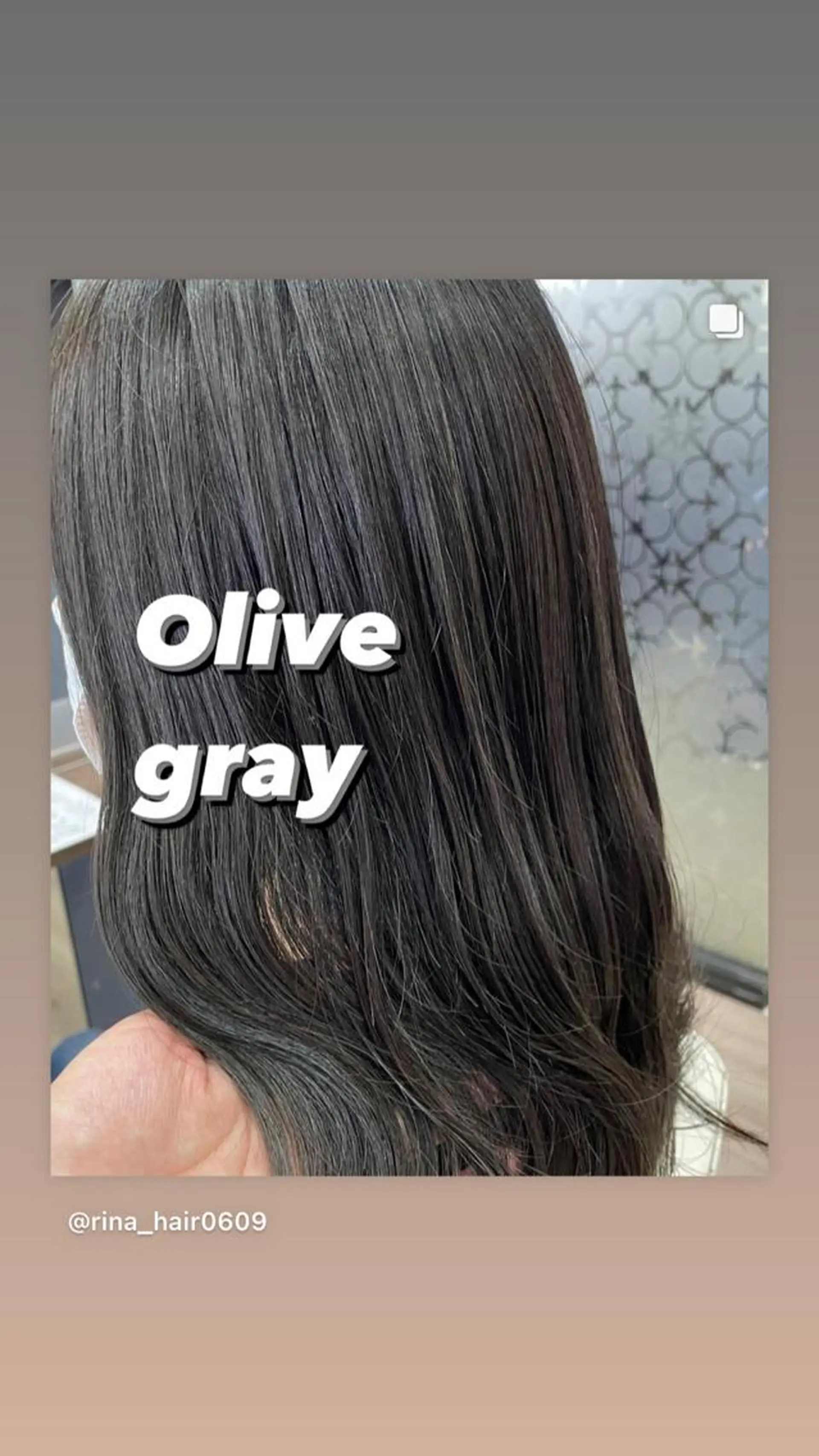 セミロング カラー 透明感カラー ハイライトカラー オリーブグレー ハイライト たなか りなのヘアスタイル