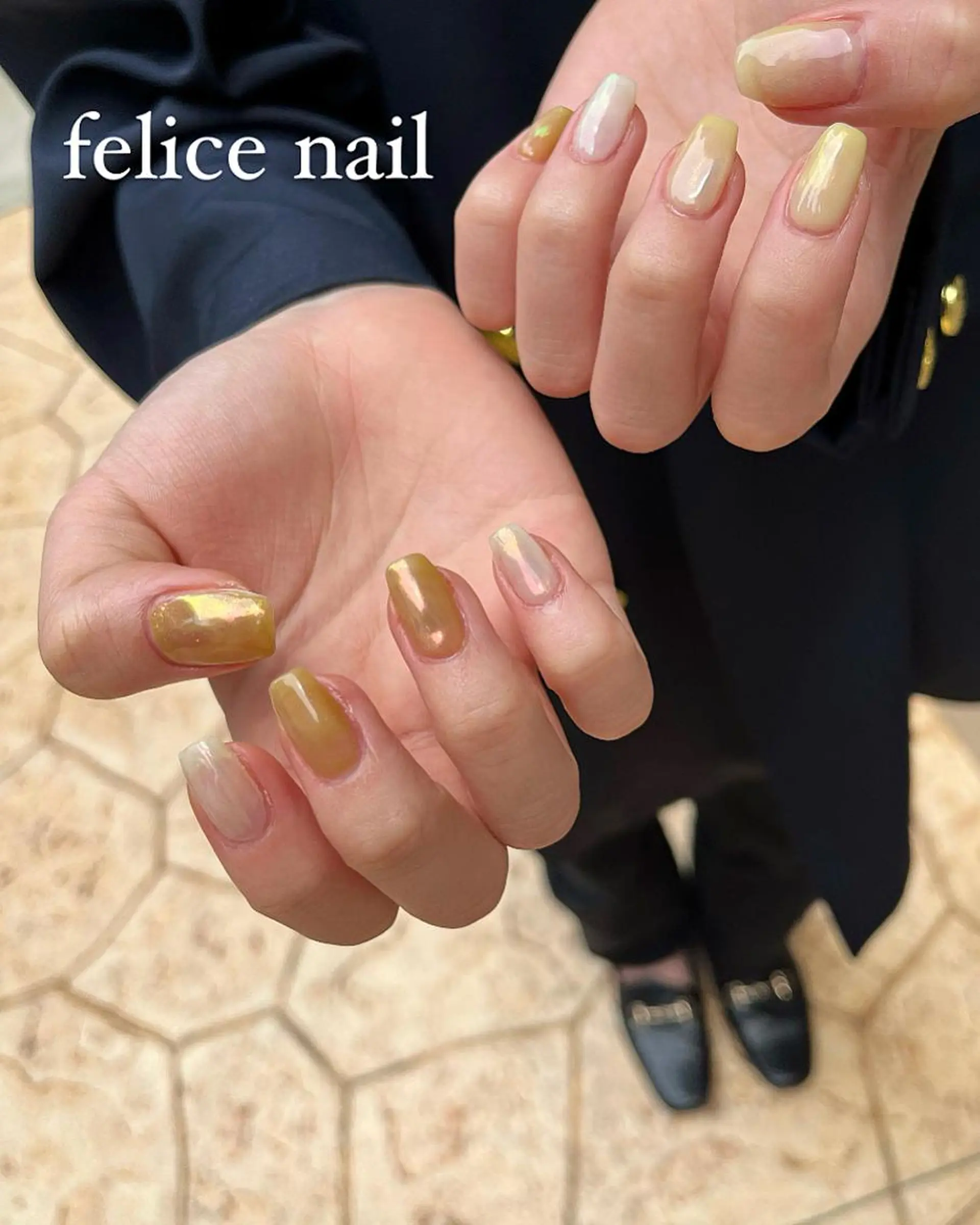 ネイル オーロラネイル シンプルネイル felice nailのネイルデザイン